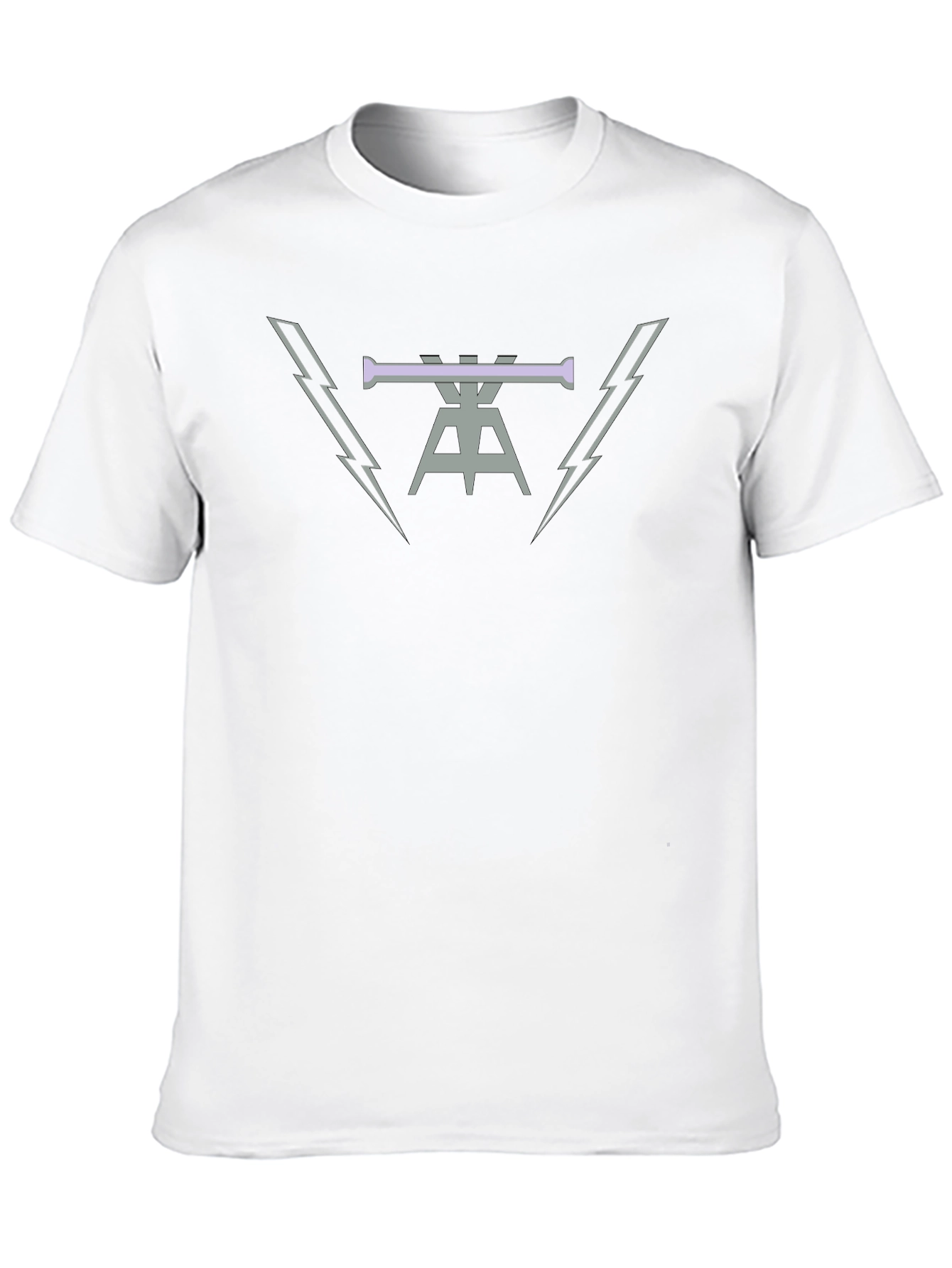 Mens Black Graphic Tee with Lightning Bolt Design