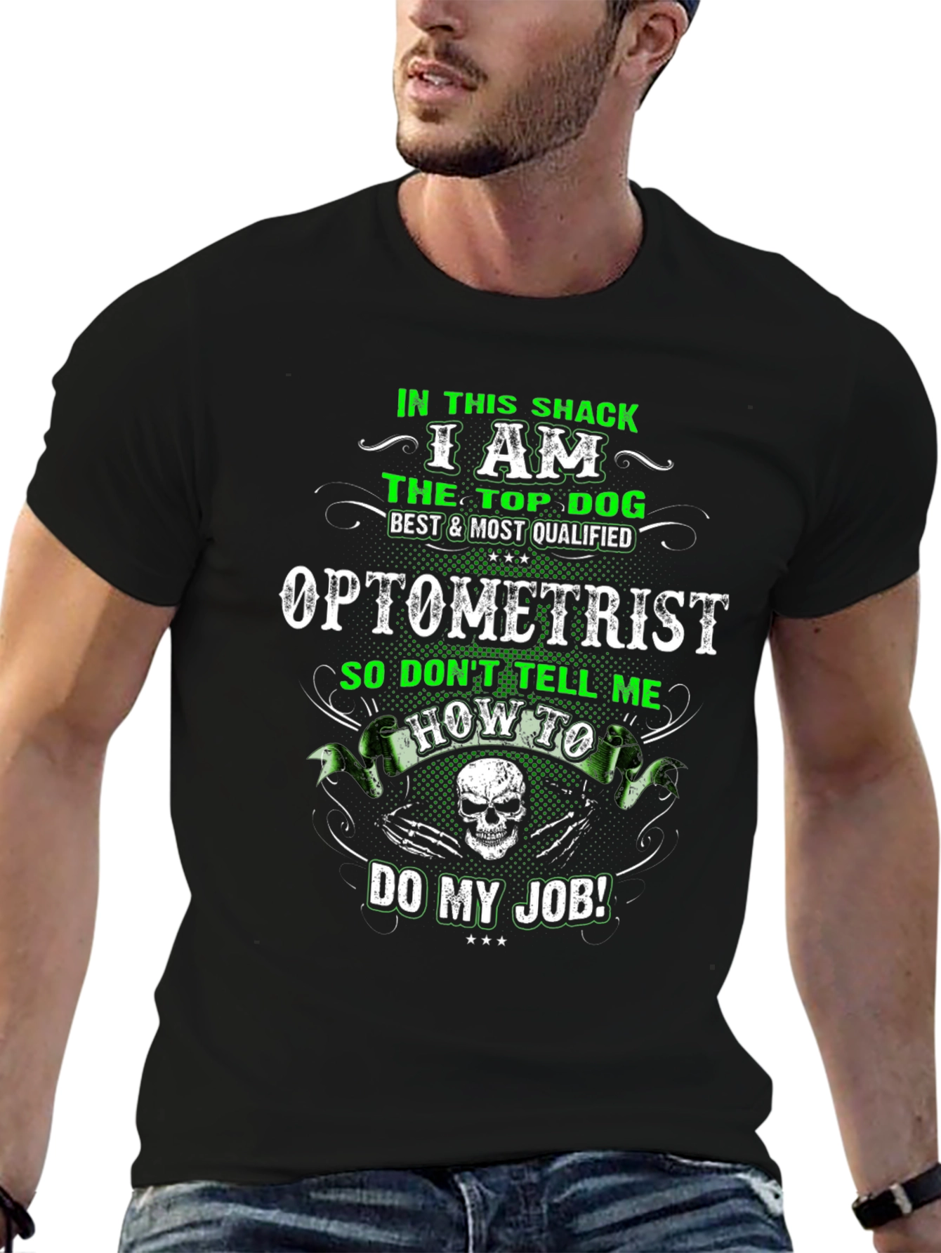 Optometrist Top Dog Graphic Tee