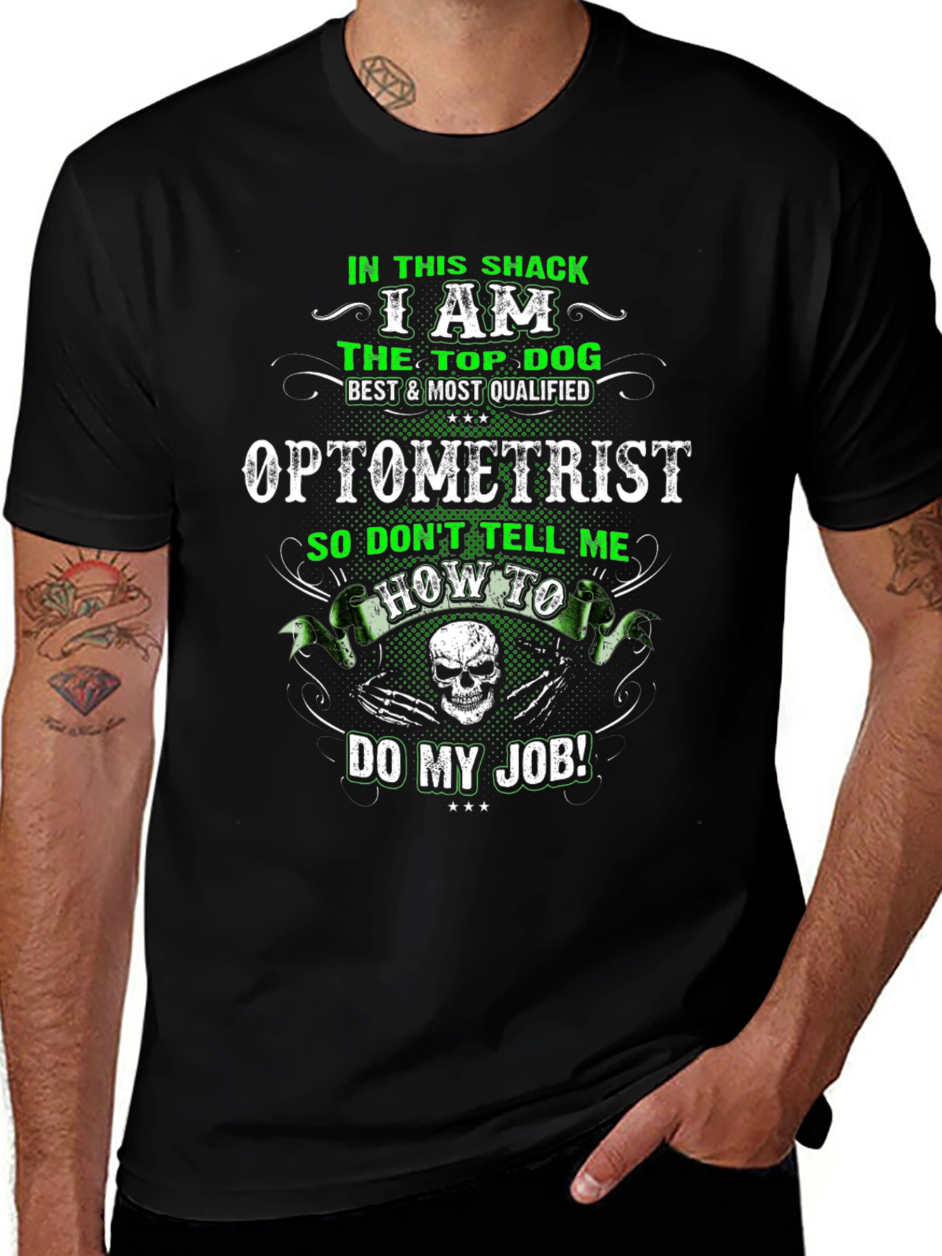 Optometrist Top Dog Graphic Tee