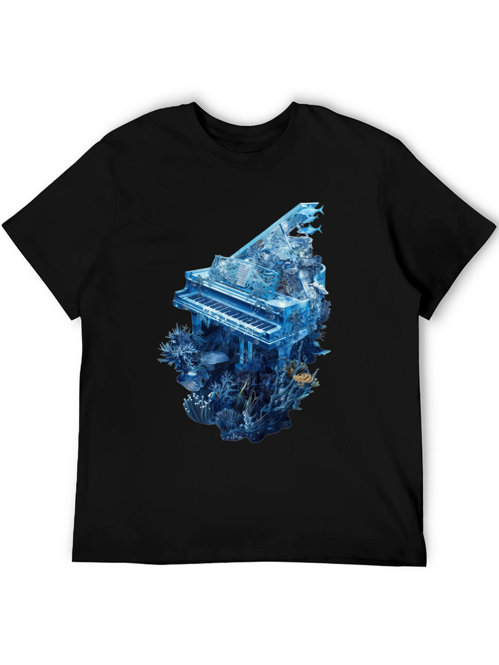 Piano Ocean Graphic T-Shirt