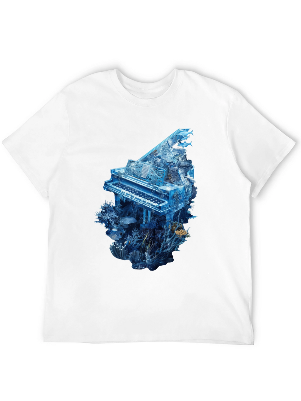 Piano Ocean Graphic T-Shirt