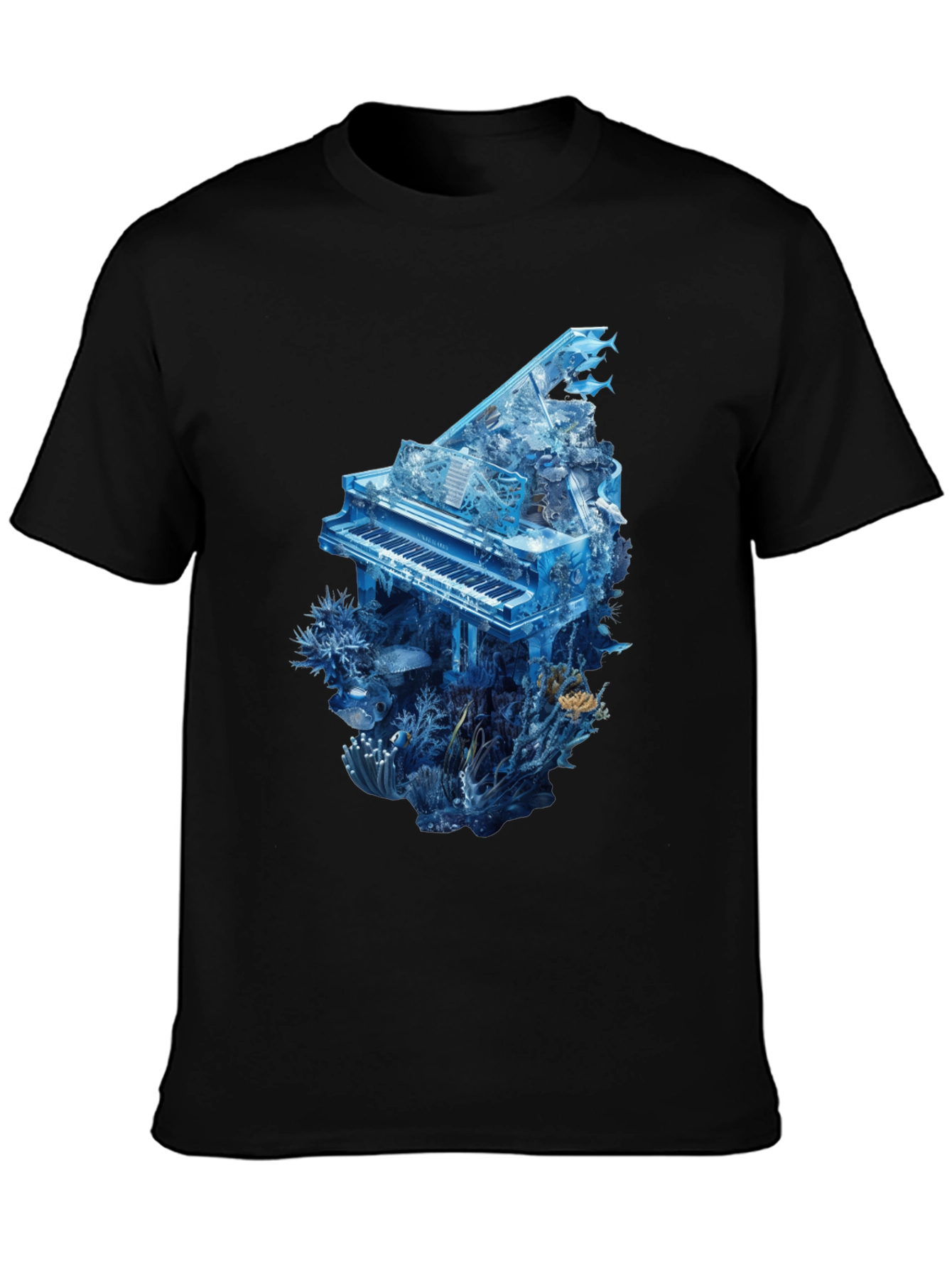 Piano Ocean Graphic T-Shirt