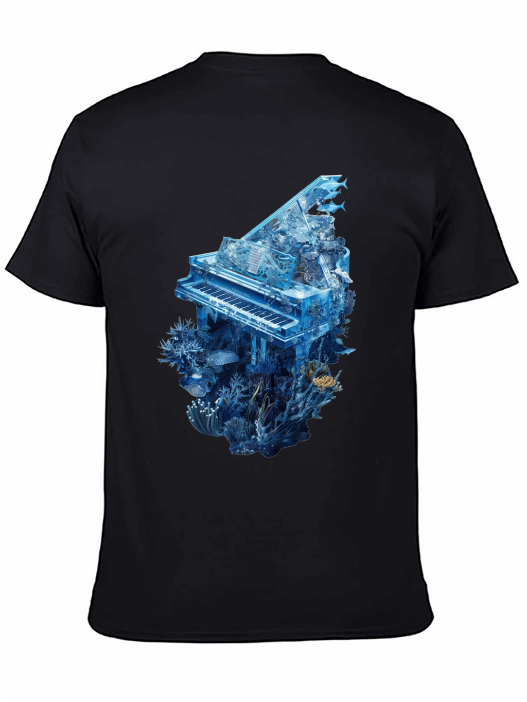 Piano Ocean Graphic T-Shirt