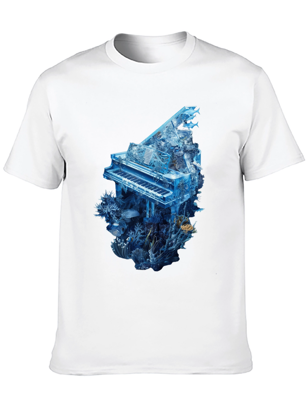 Piano Ocean Graphic T-Shirt