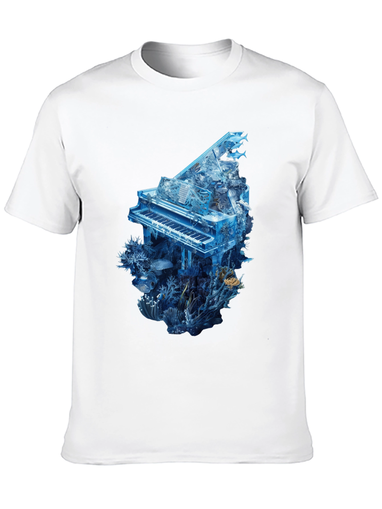 Piano Ocean Graphic T-Shirt