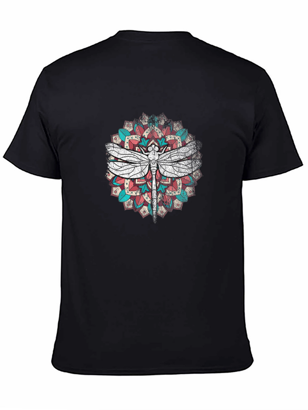 Dragonfly Mandala Graphic Print T-Shirt