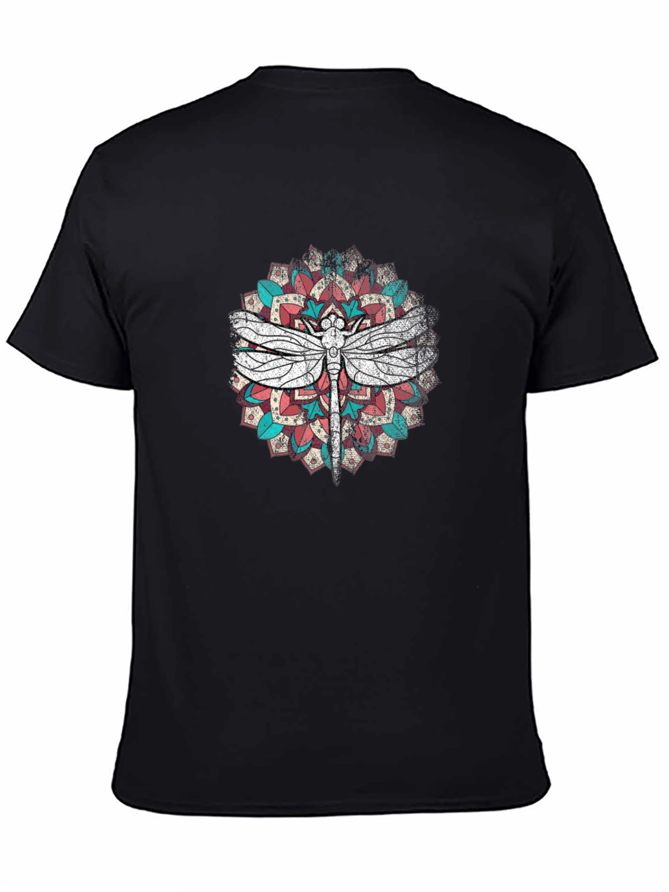 Dragonfly Mandala Graphic Print T-Shirt