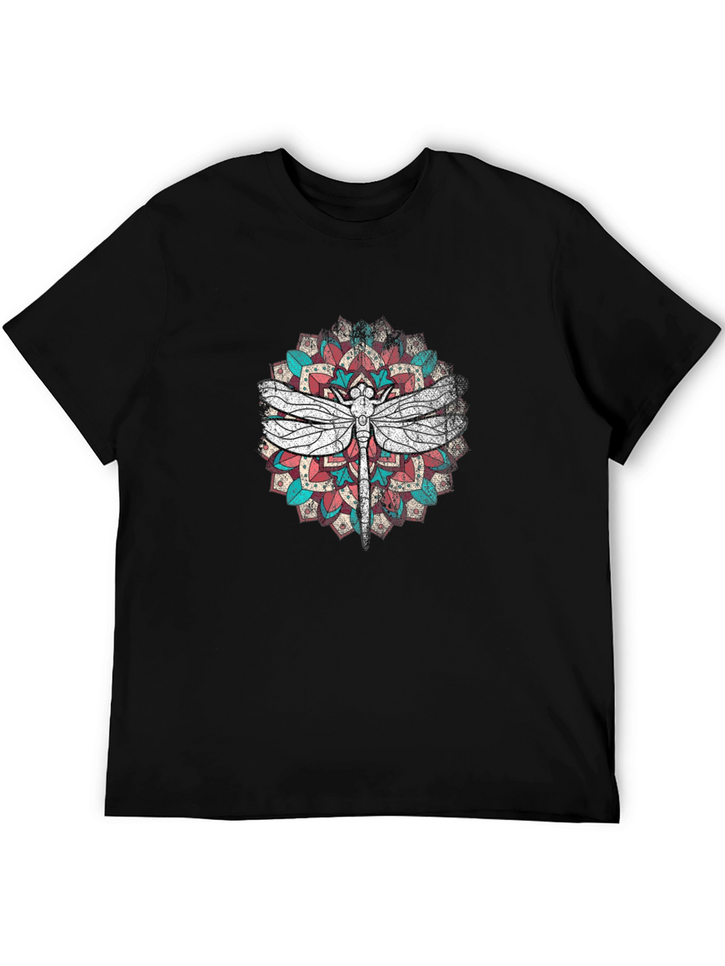 Dragonfly Mandala Graphic Print T-Shirt