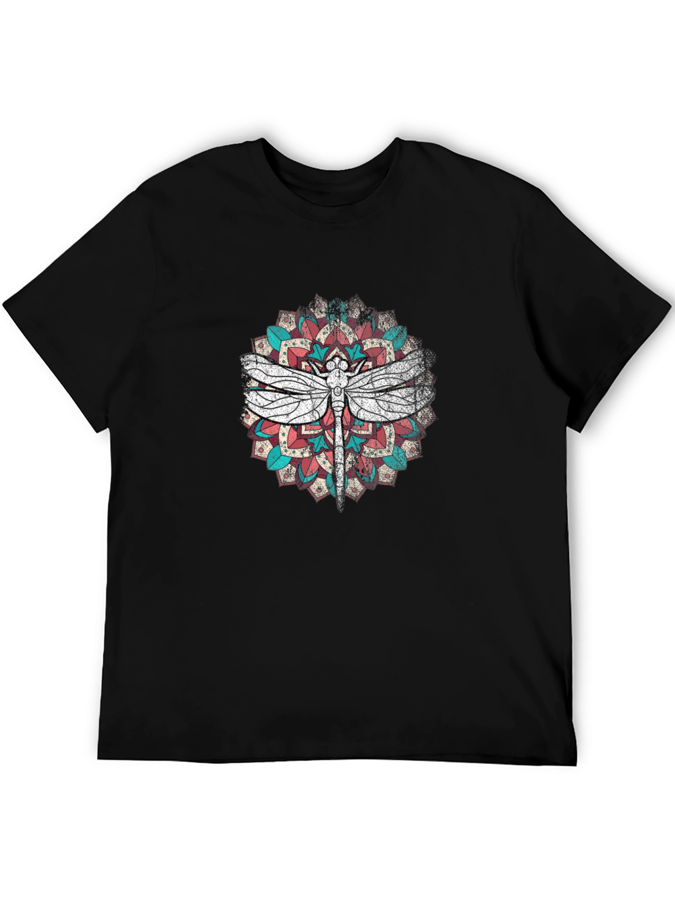 Dragonfly Mandala Graphic Print T-Shirt