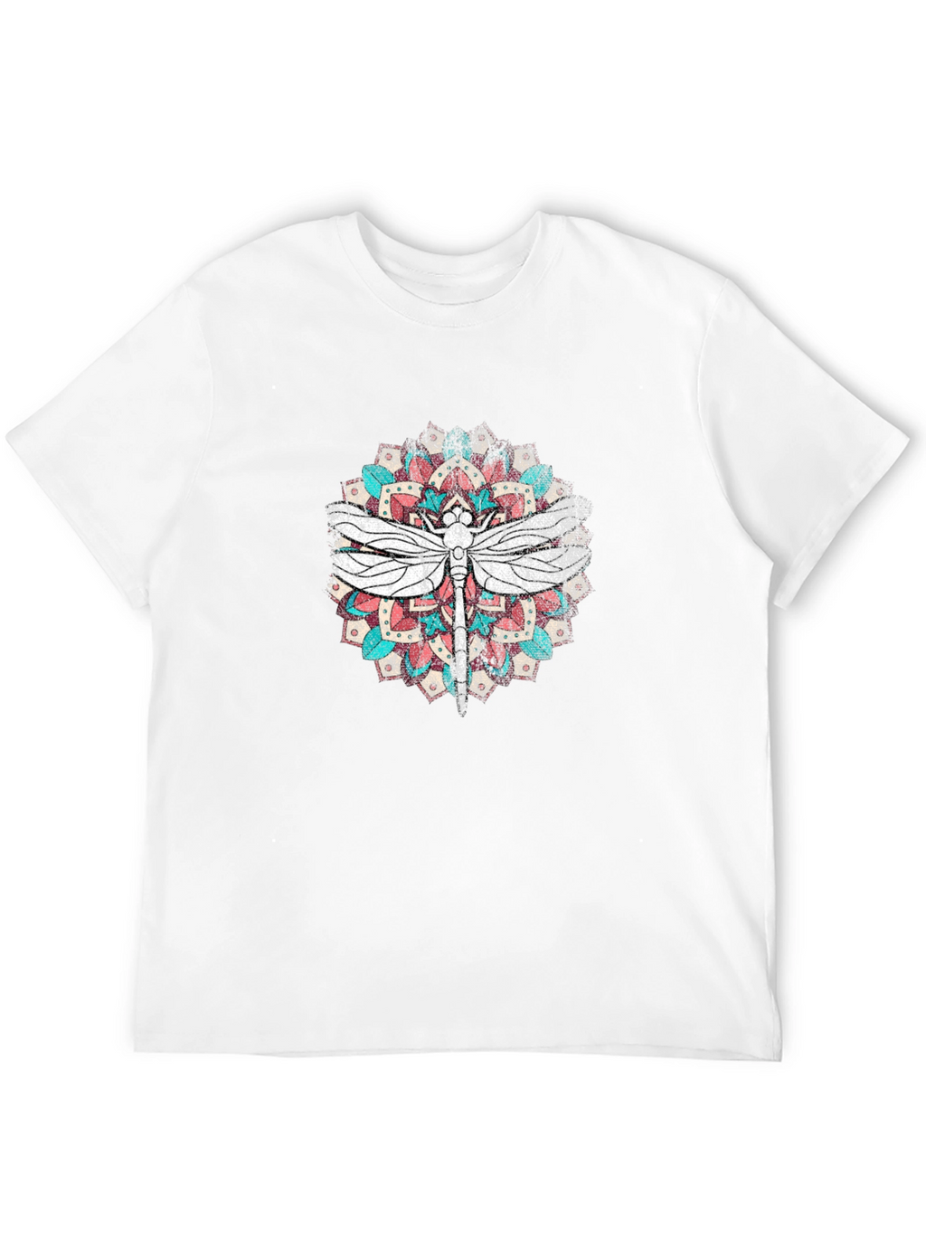 Dragonfly Mandala Graphic Print T-Shirt