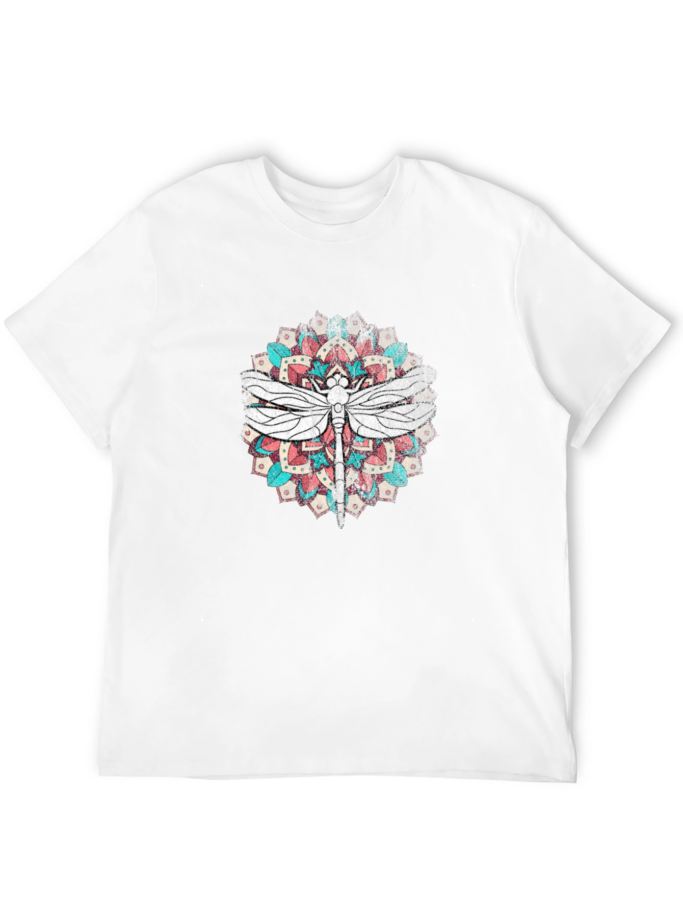 Dragonfly Mandala Graphic Print T-Shirt