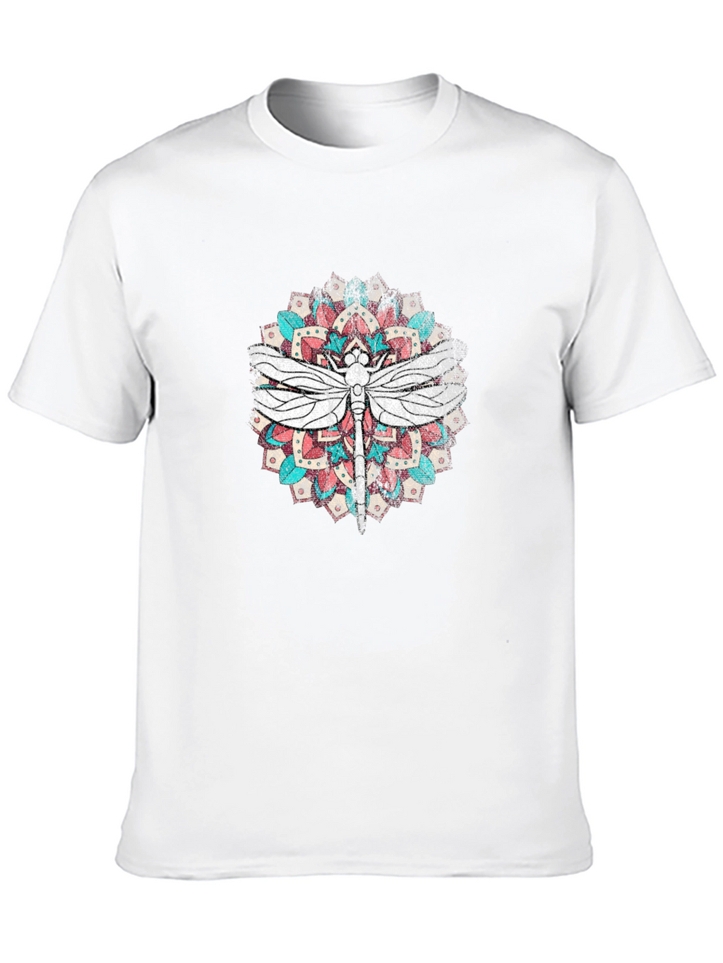 Dragonfly Mandala Graphic Print T-Shirt