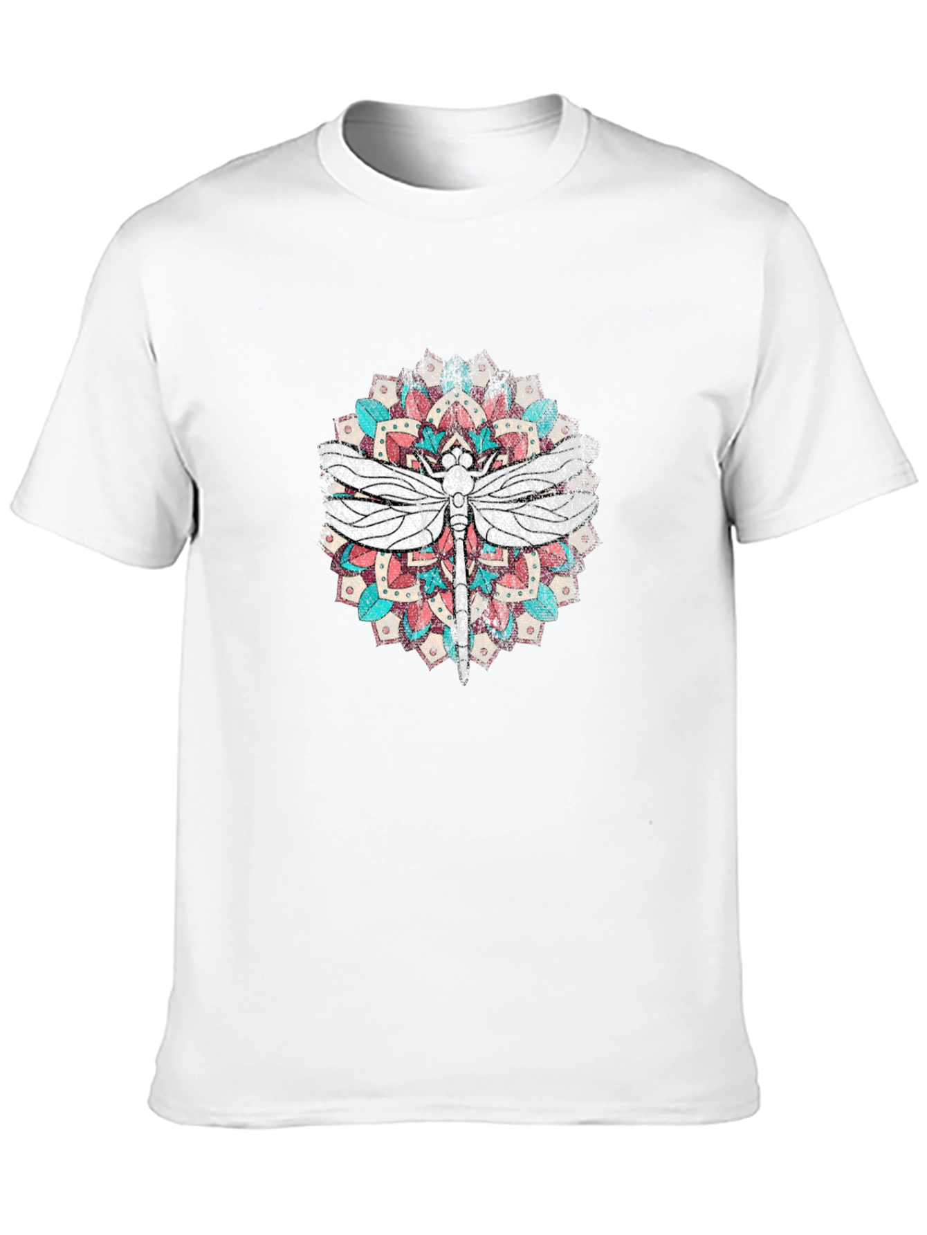 Dragonfly Mandala Graphic Print T-Shirt