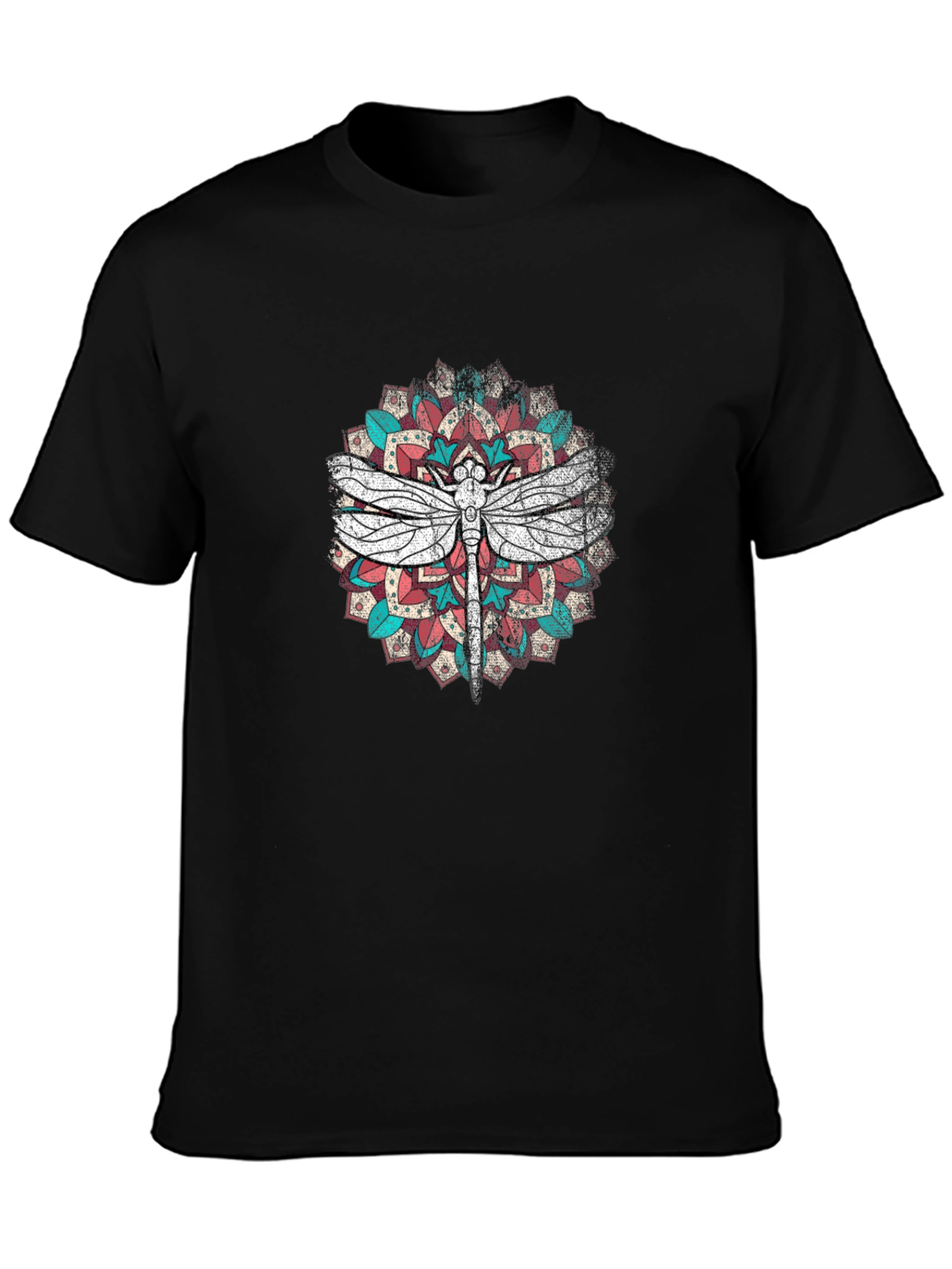 Dragonfly Mandala Graphic Print T-Shirt