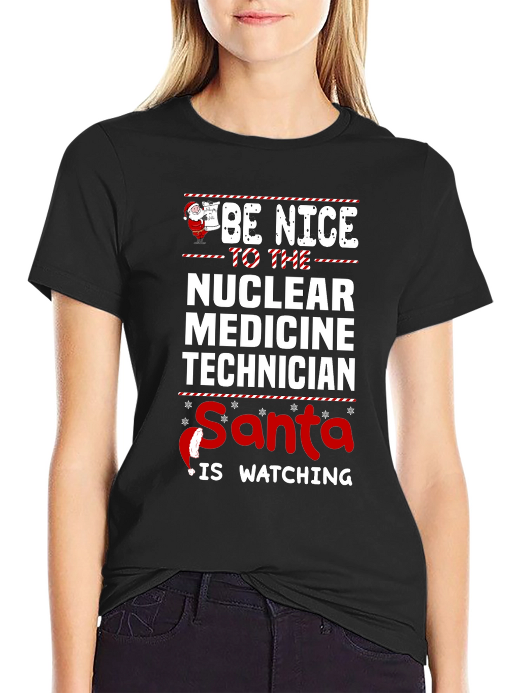 Nuclear Medicine Tech Santa Watching T-Shirt