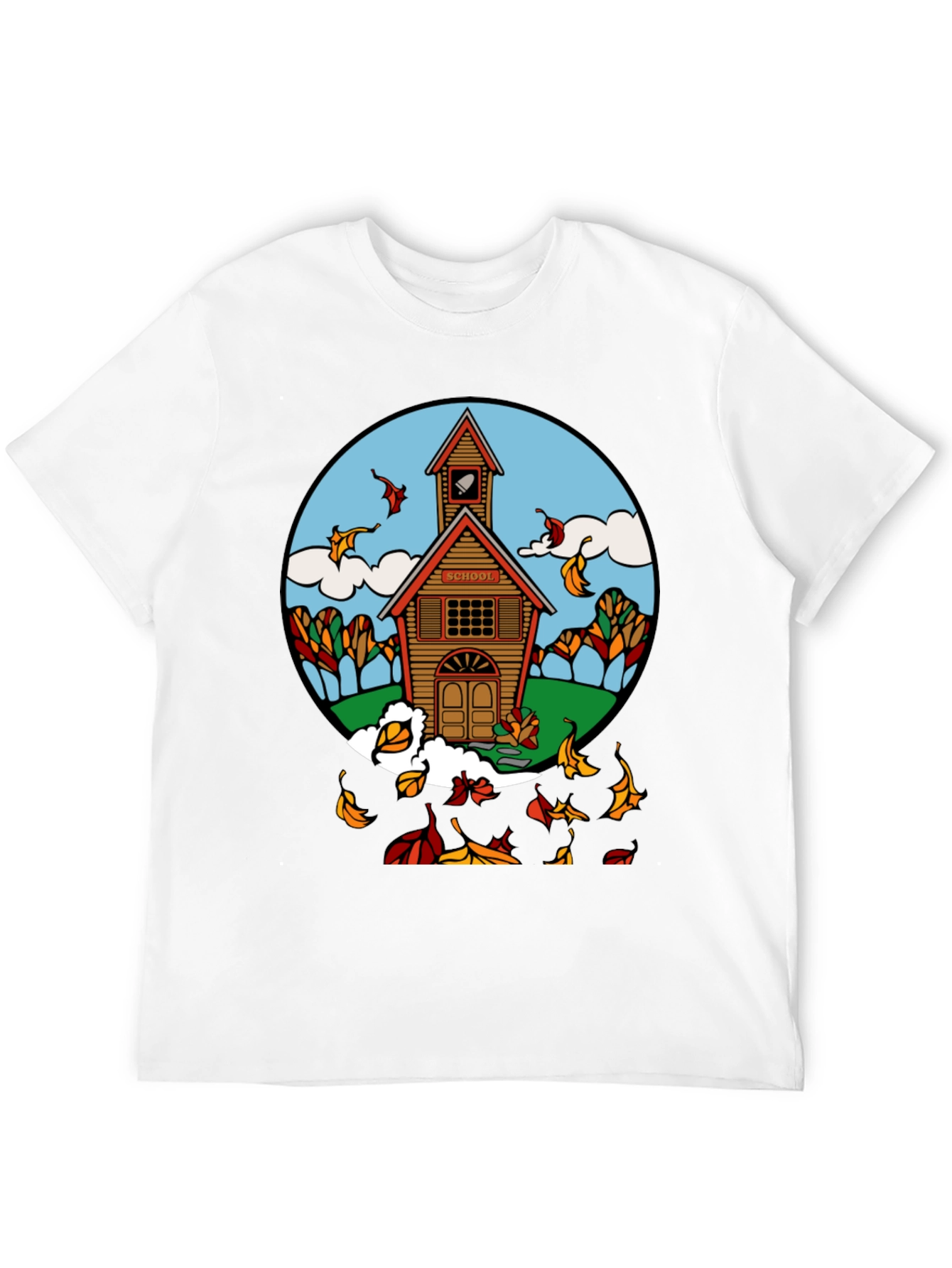Autumn Schoolhouse T-Shirt - Unique Fall Design