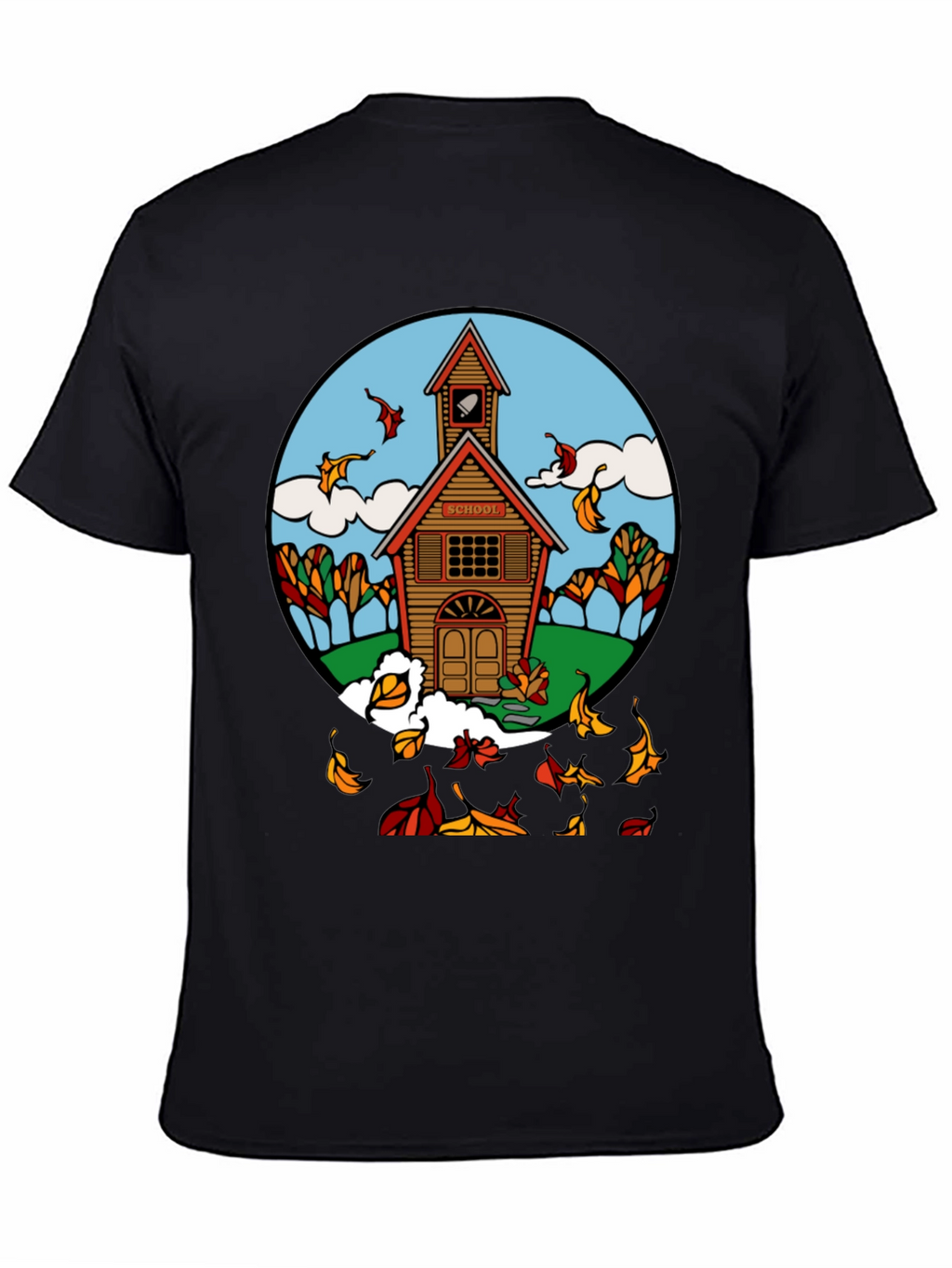 Autumn Schoolhouse T-Shirt - Unique Fall Design