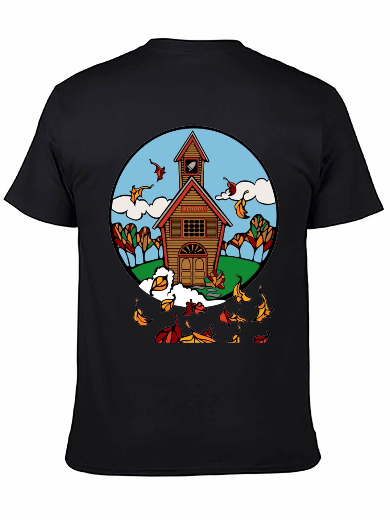 Autumn Schoolhouse T-Shirt - Unique Fall Design