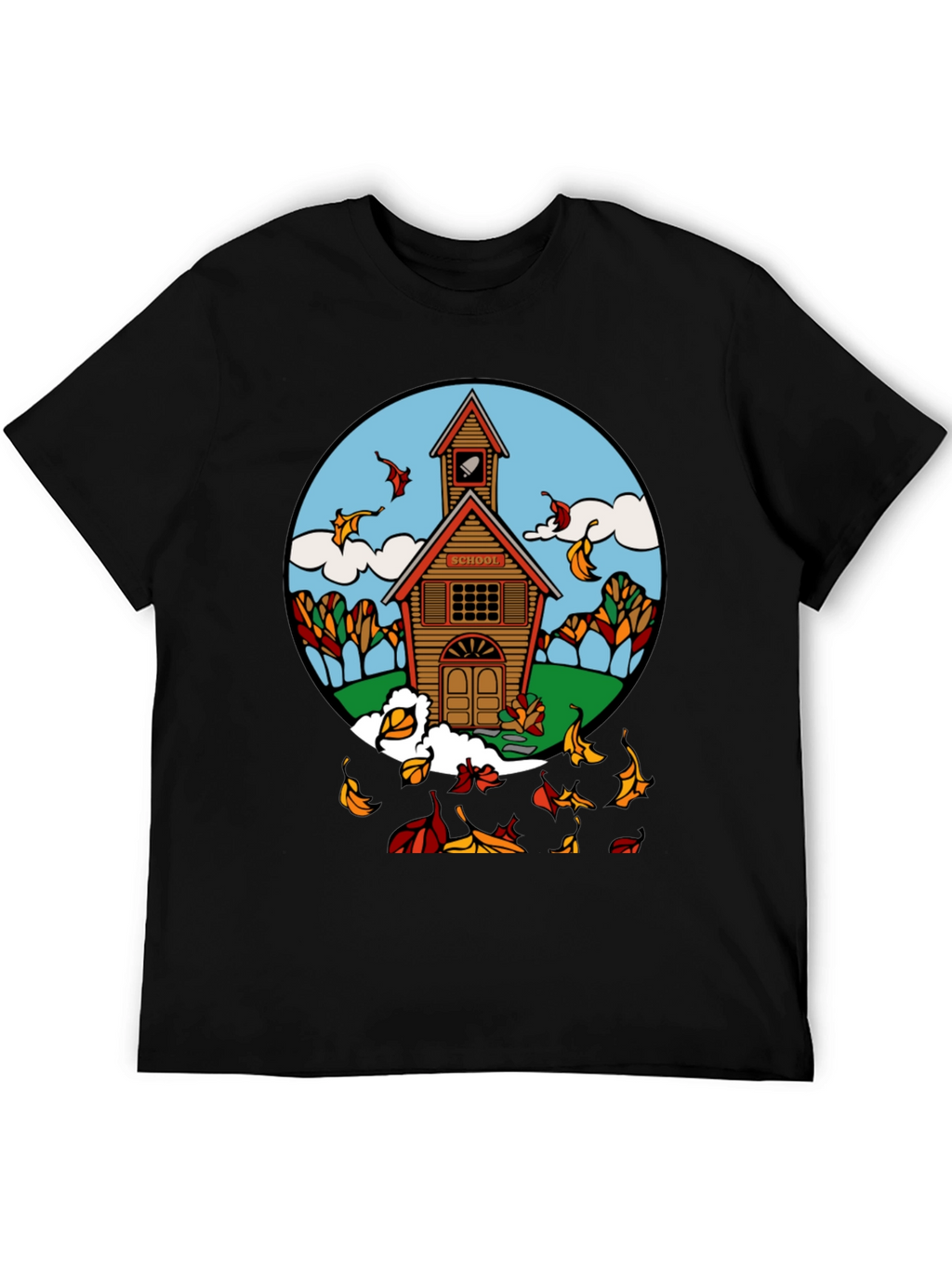 Autumn Schoolhouse T-Shirt - Unique Fall Design
