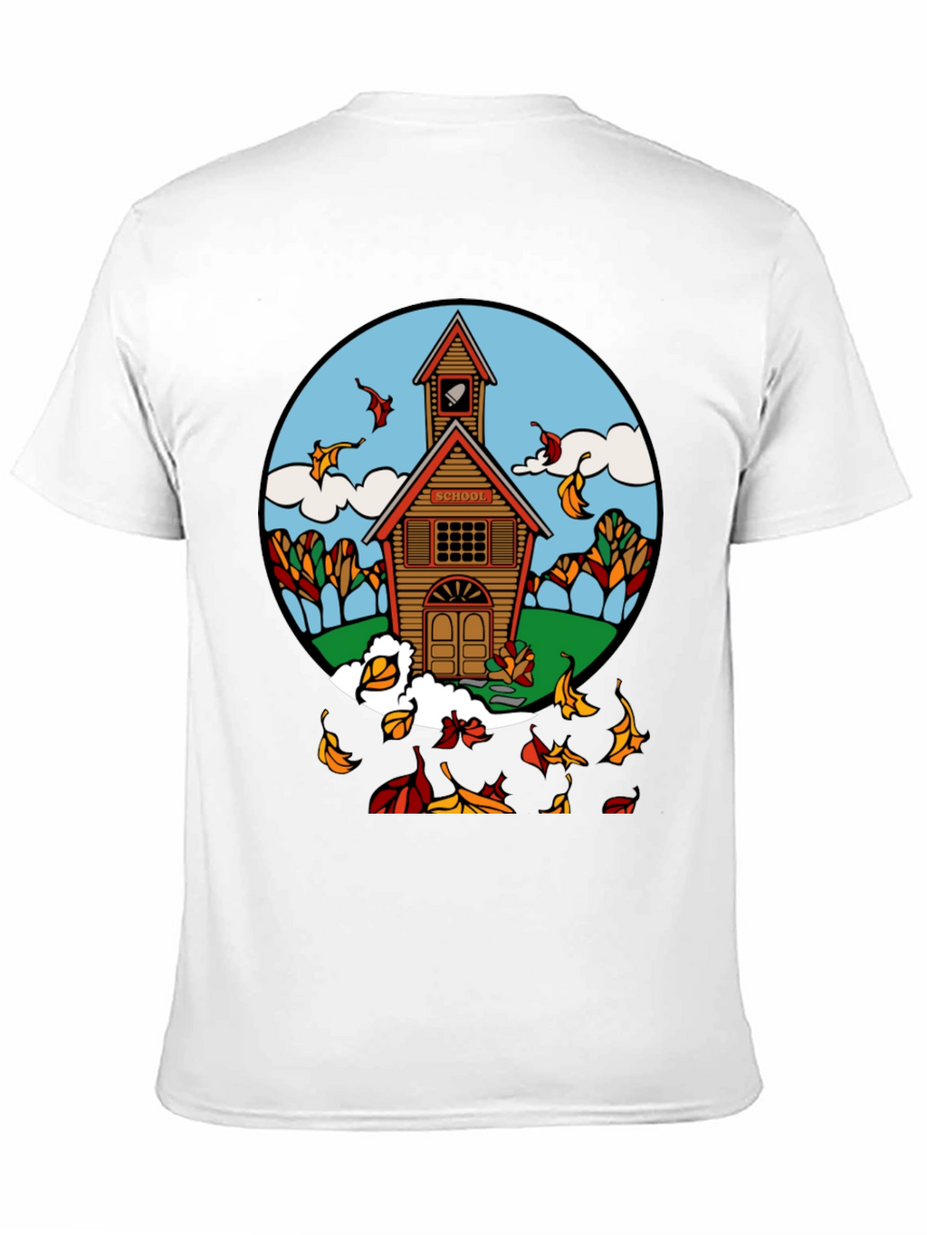 Autumn Schoolhouse T-Shirt - Unique Fall Design