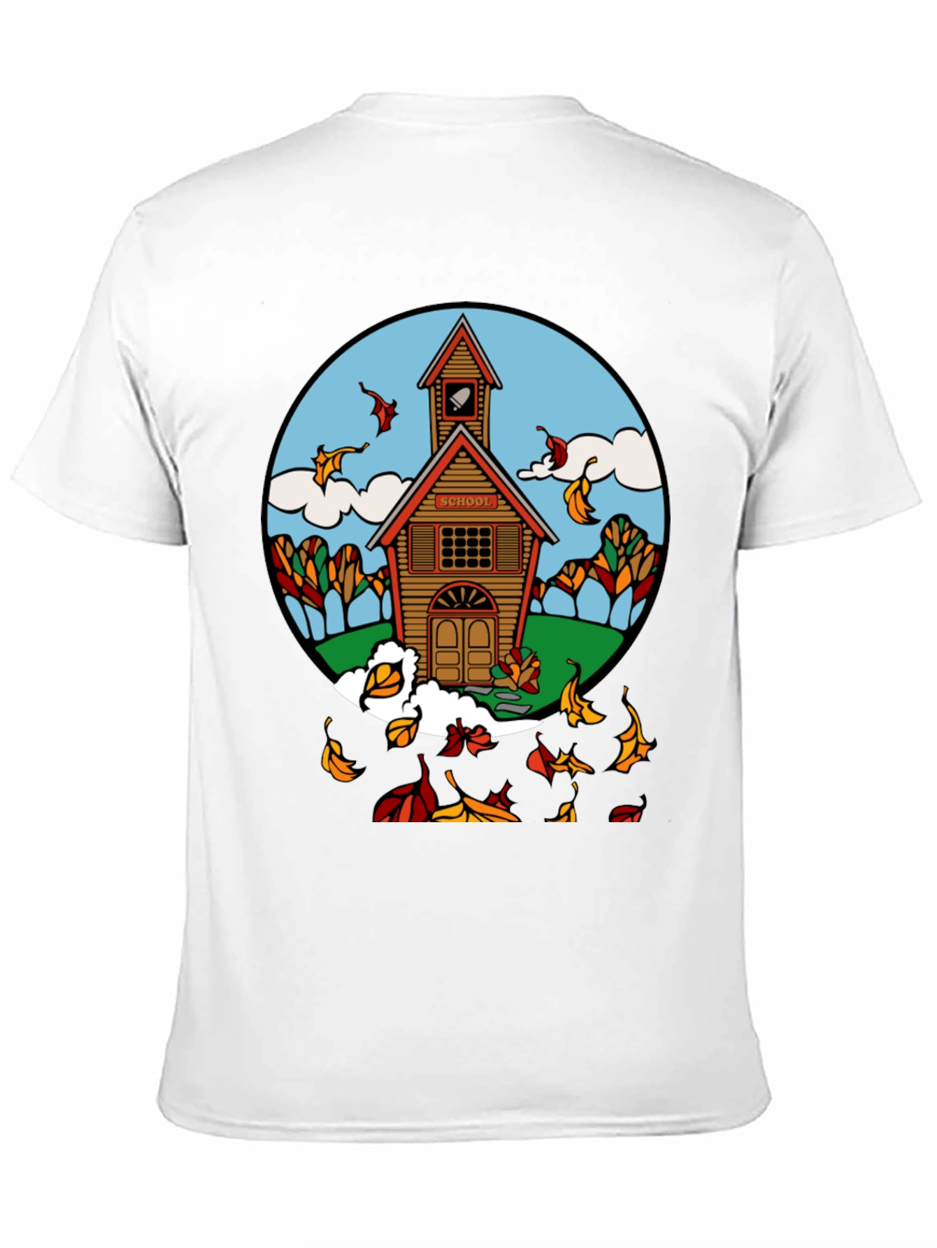 Autumn Schoolhouse T-Shirt - Unique Fall Design