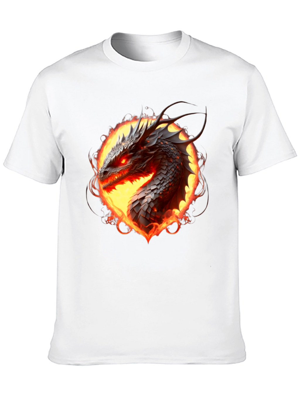 Fiery Dragon Graphic Tee - Black
