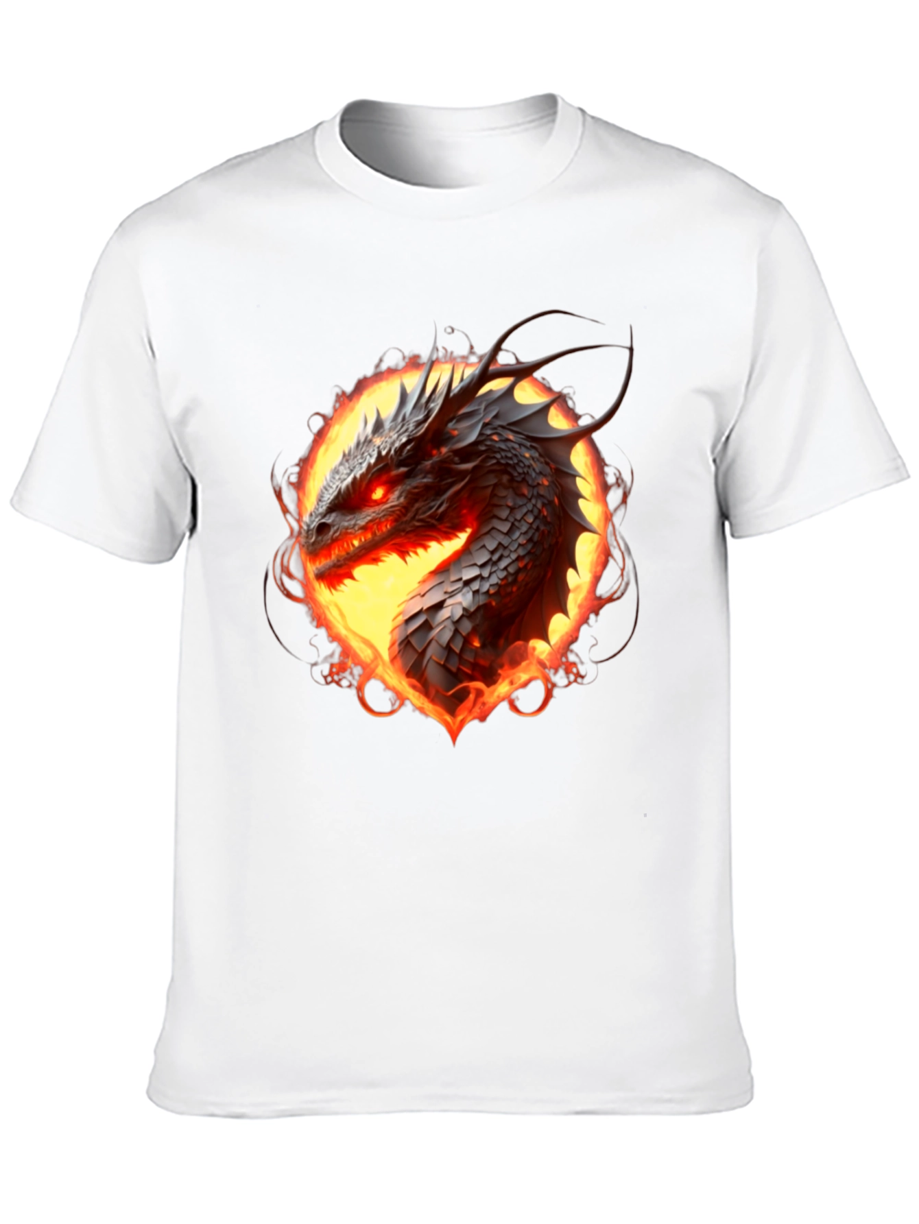 Fiery Dragon Graphic Tee - Black