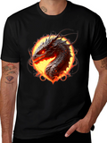 Fiery Dragon Graphic Tee - Black