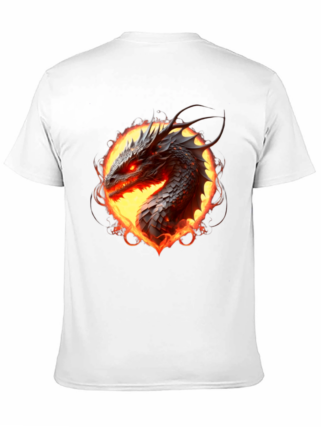 Fiery Dragon Graphic Tee - Black