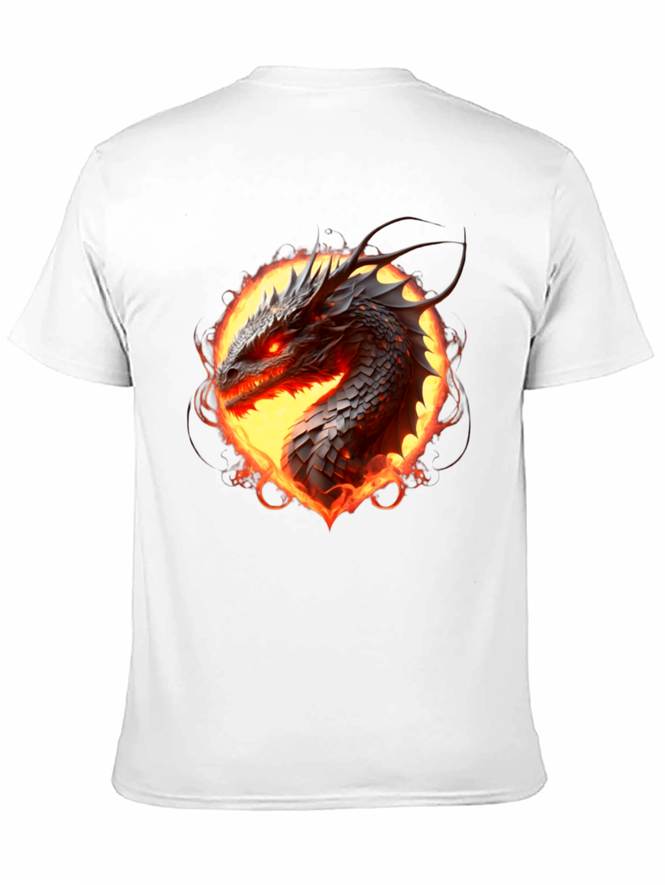 Fiery Dragon Graphic Tee - Black