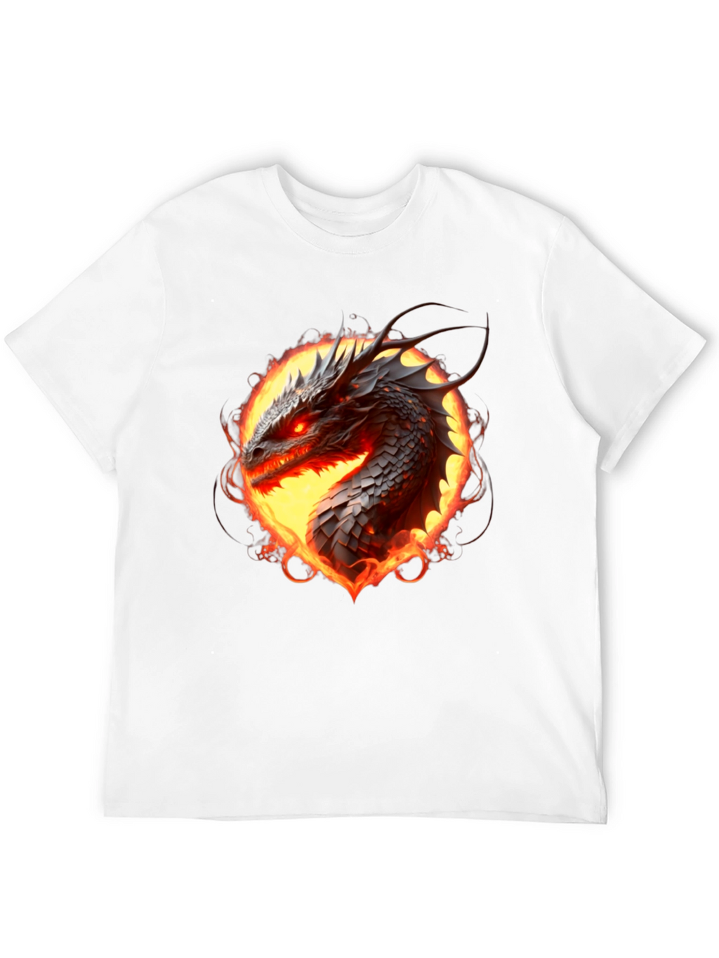 Fiery Dragon Graphic Tee - Black
