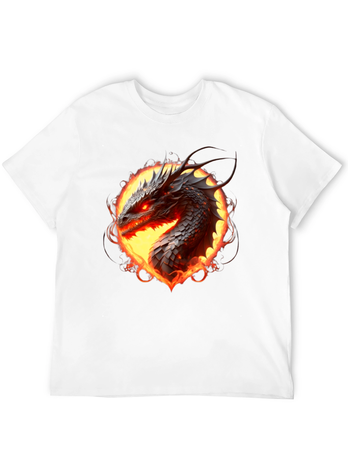 Fiery Dragon Graphic Tee - Black