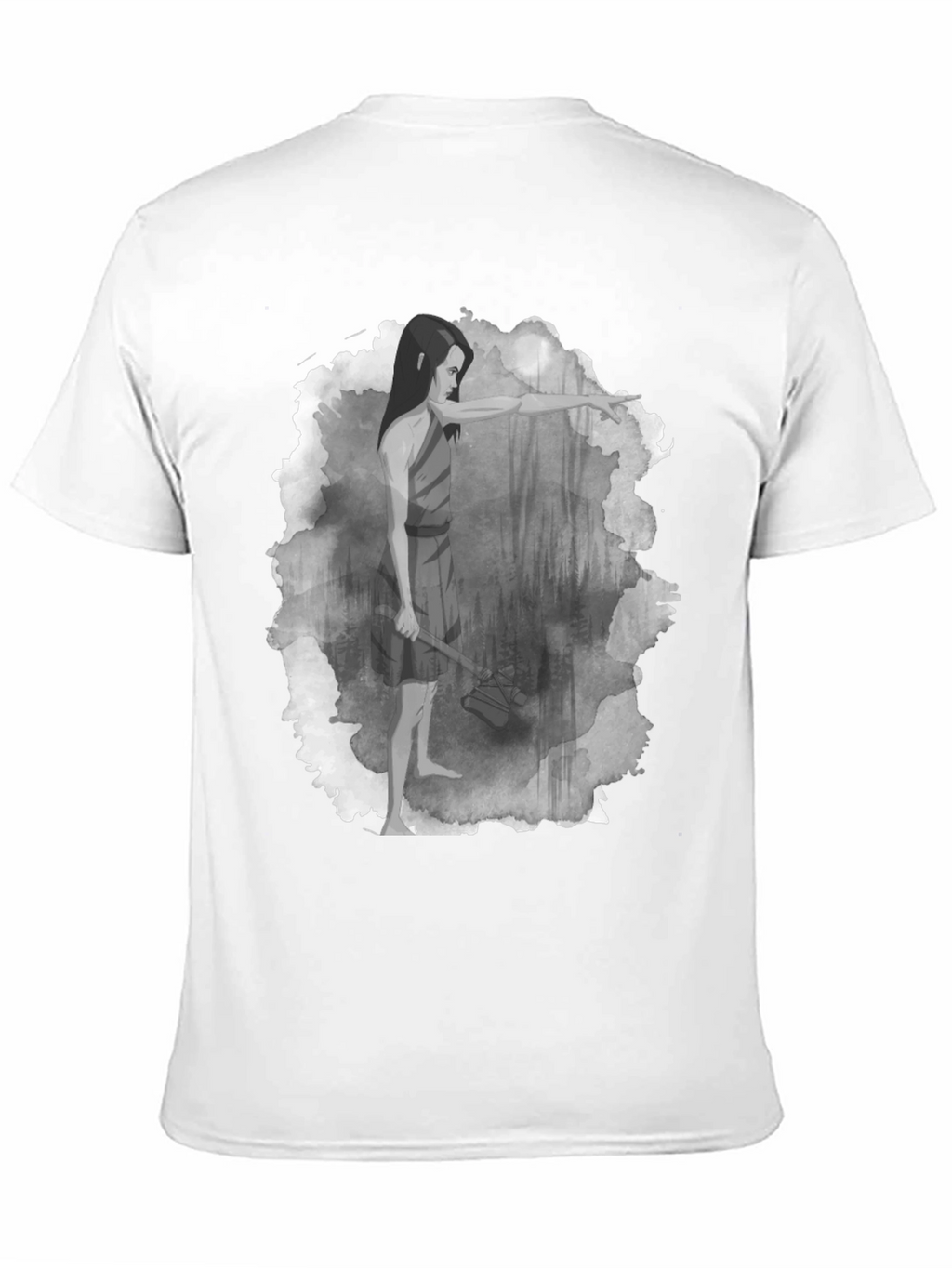 Warrior Woman T-Shirt: Forest Scene Design