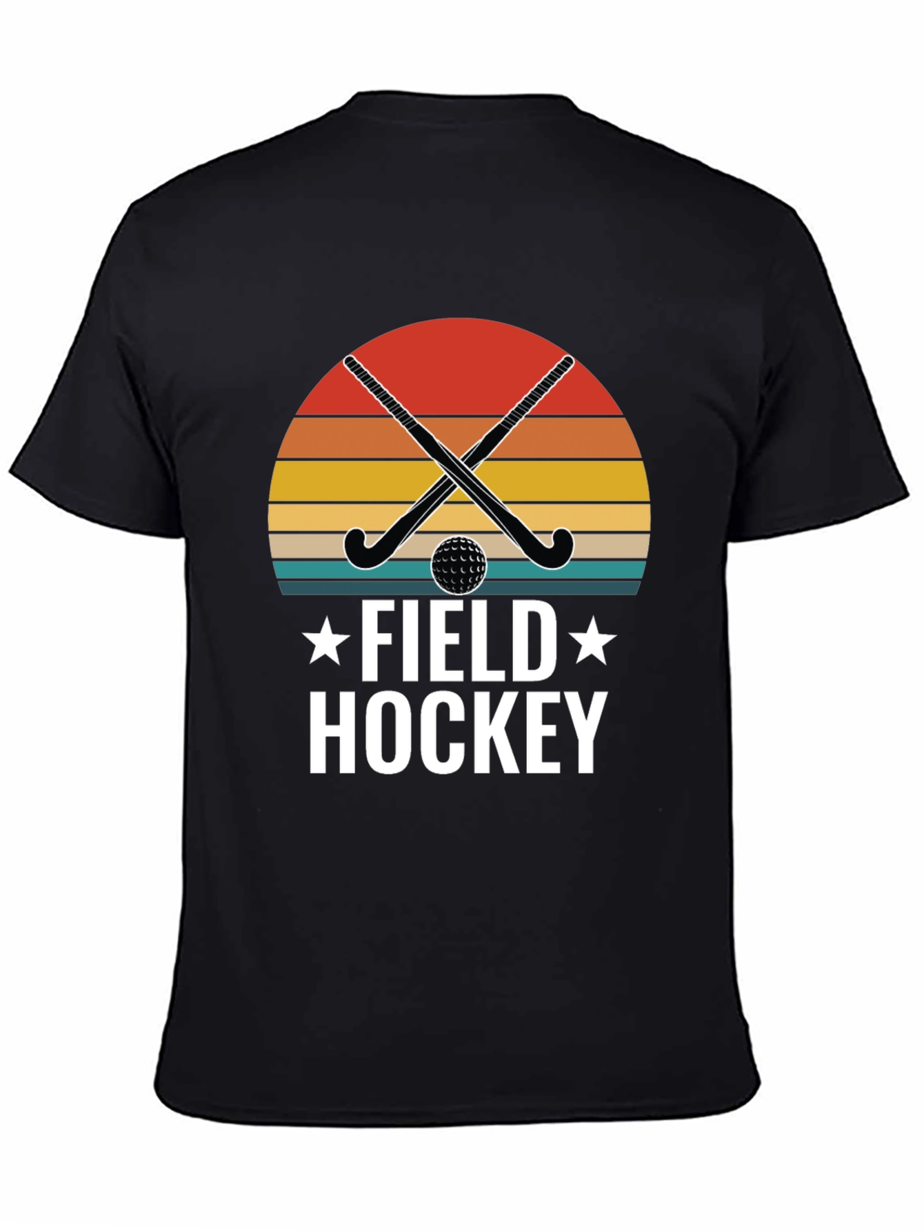 Field Hockey Graphic T-Shirt - Retro Sunset Design