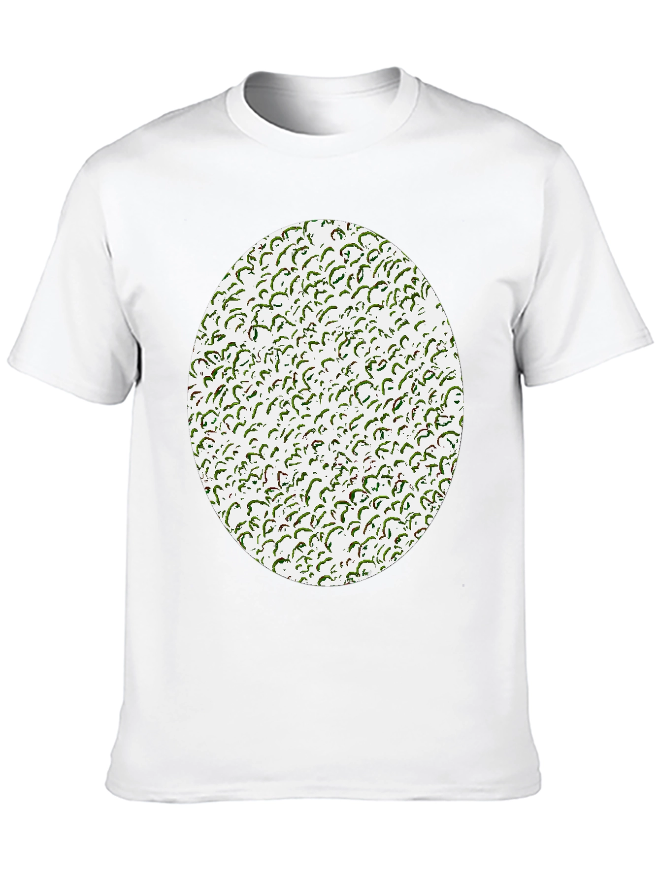 Novelty Green Pattern Print Black T-Shirt