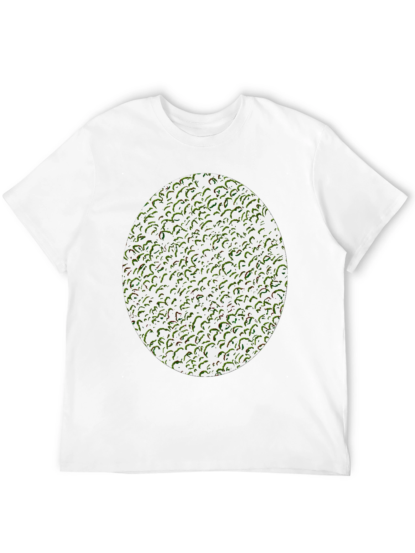 Novelty Green Pattern Print Black T-Shirt