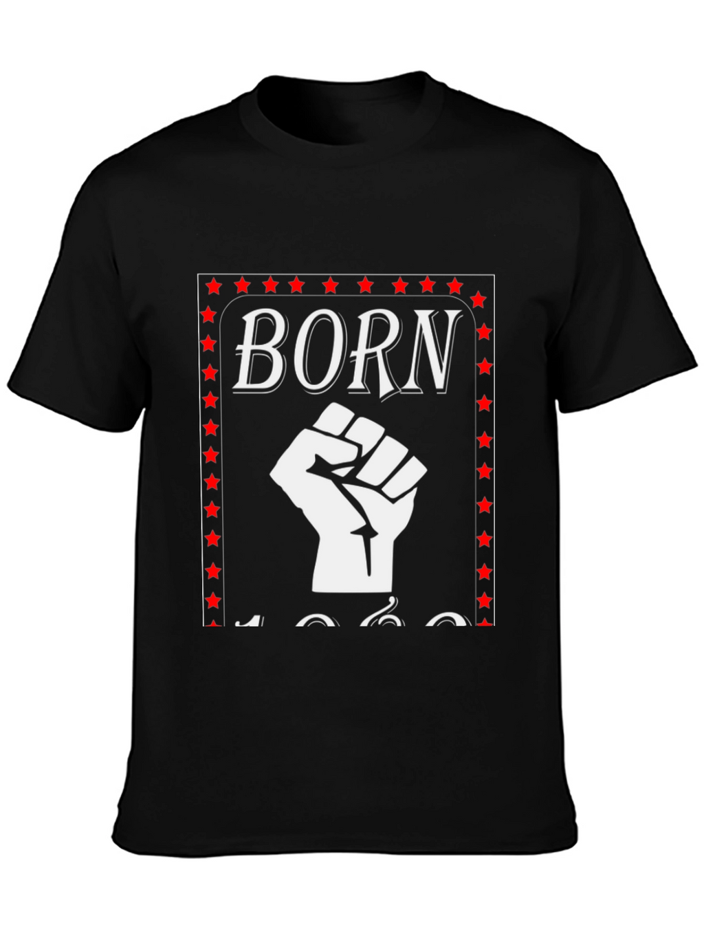 Born 1960s Fist T-Shirt - Black Pride Tee