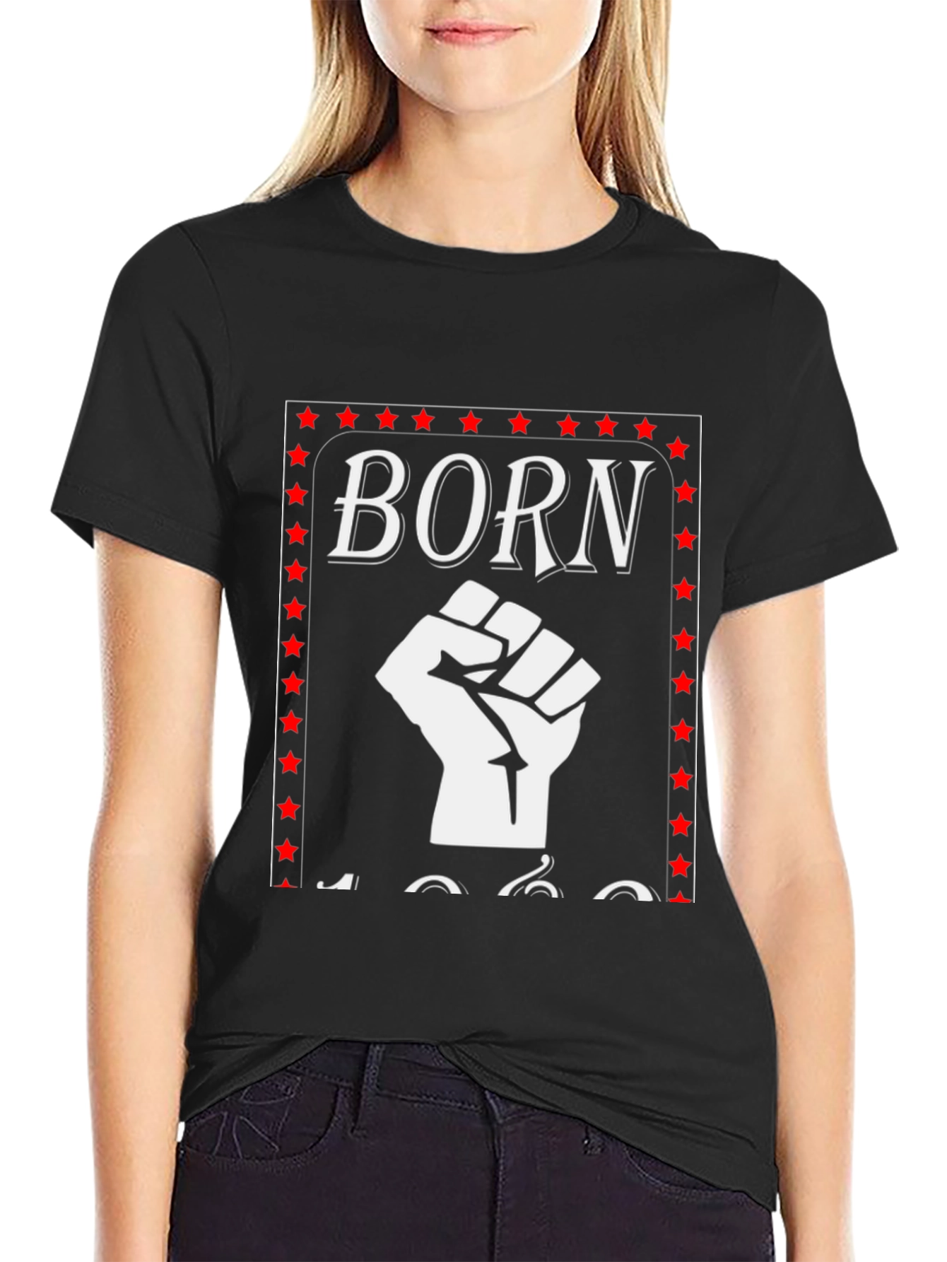 Born 1960s Fist T-Shirt - Black Pride Tee