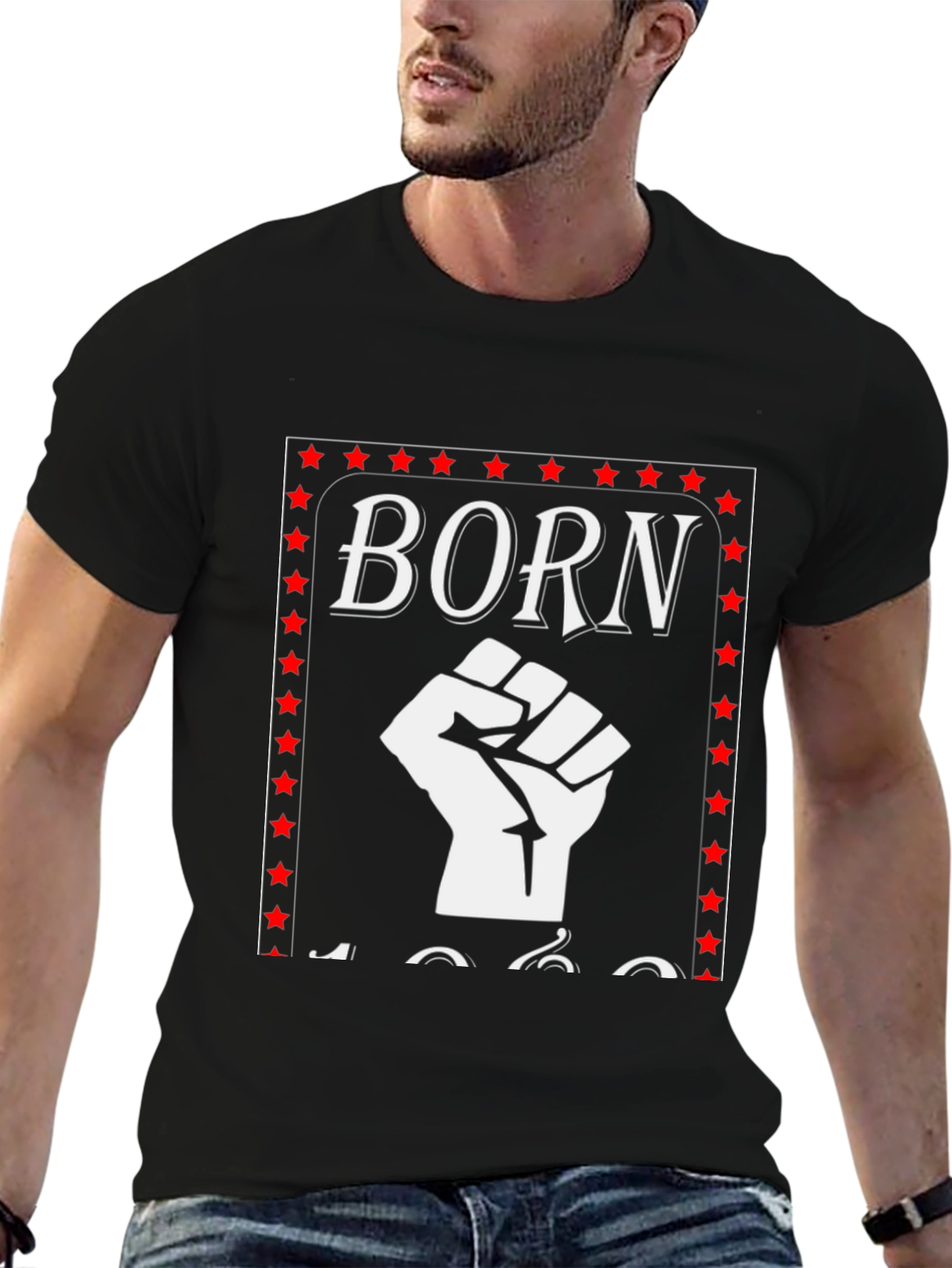 Born 1960s Fist T-Shirt - Black Pride Tee