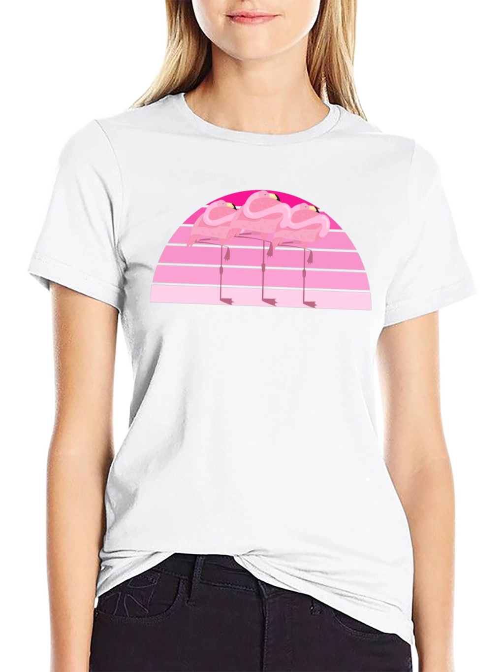Retro Flamingo Sunset Graphic Tee