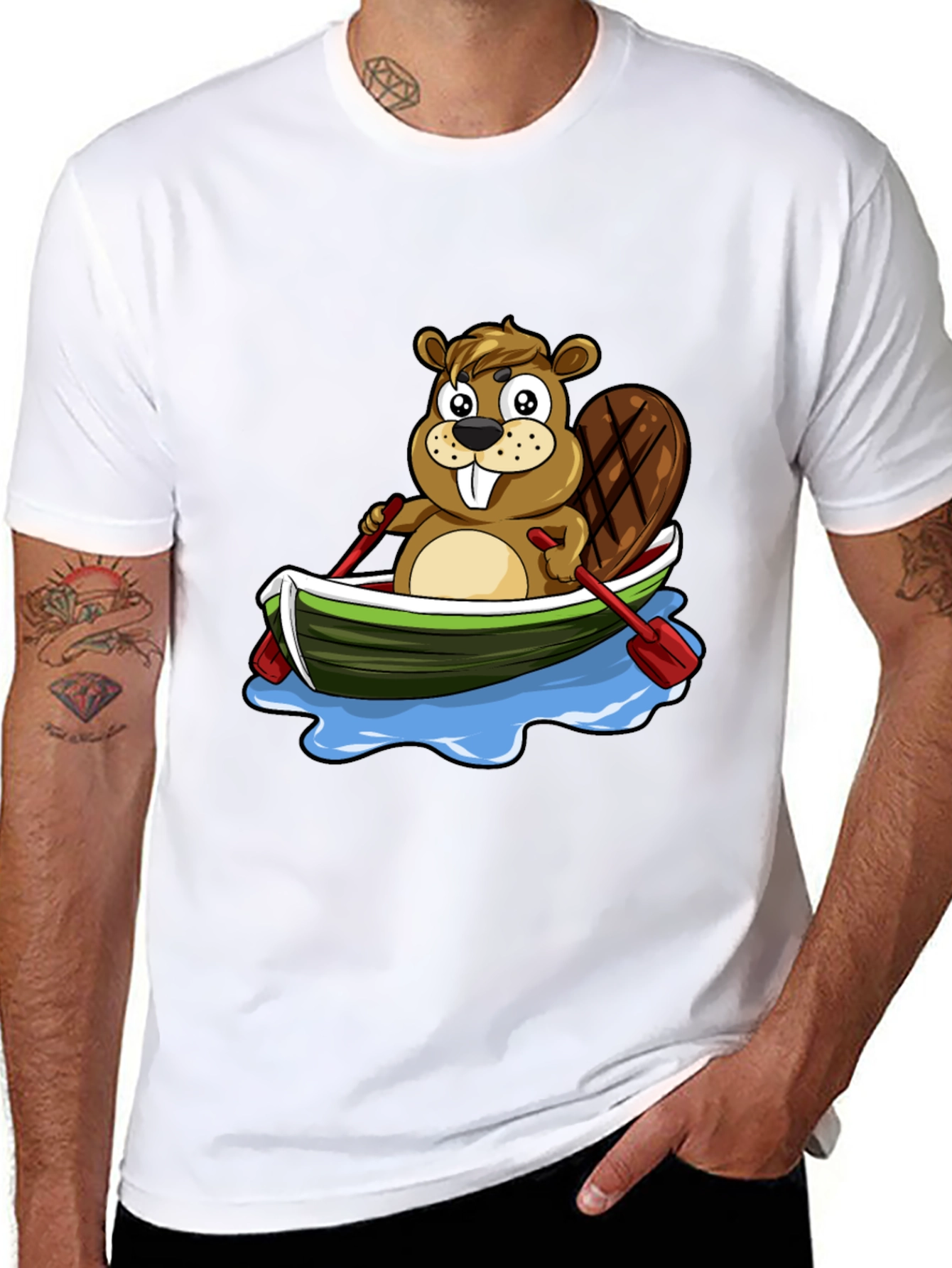 Beaver in Canoe Graphic Tee - Fun & Unique Design!