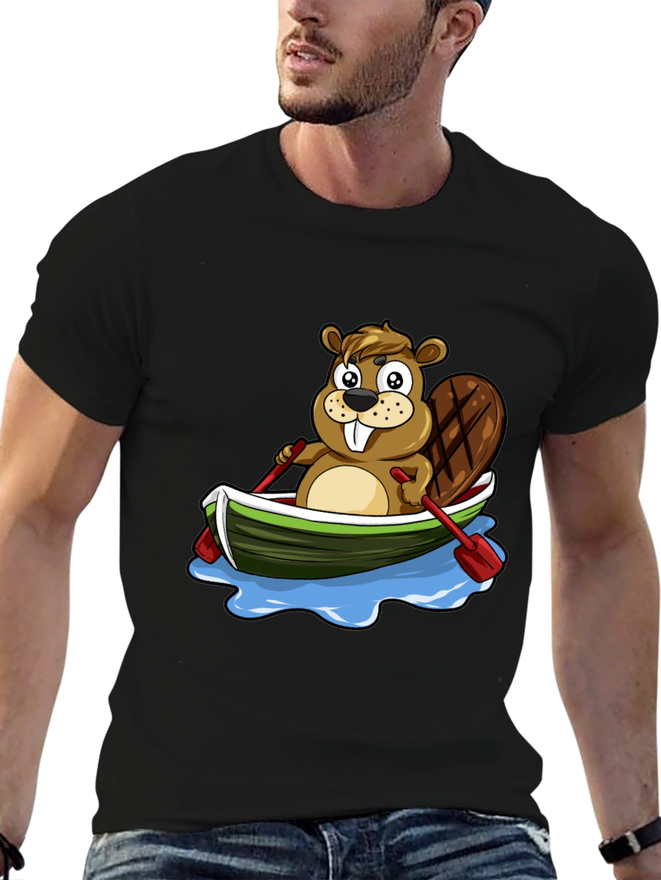 Beaver in Canoe Graphic Tee - Fun & Unique Design!
