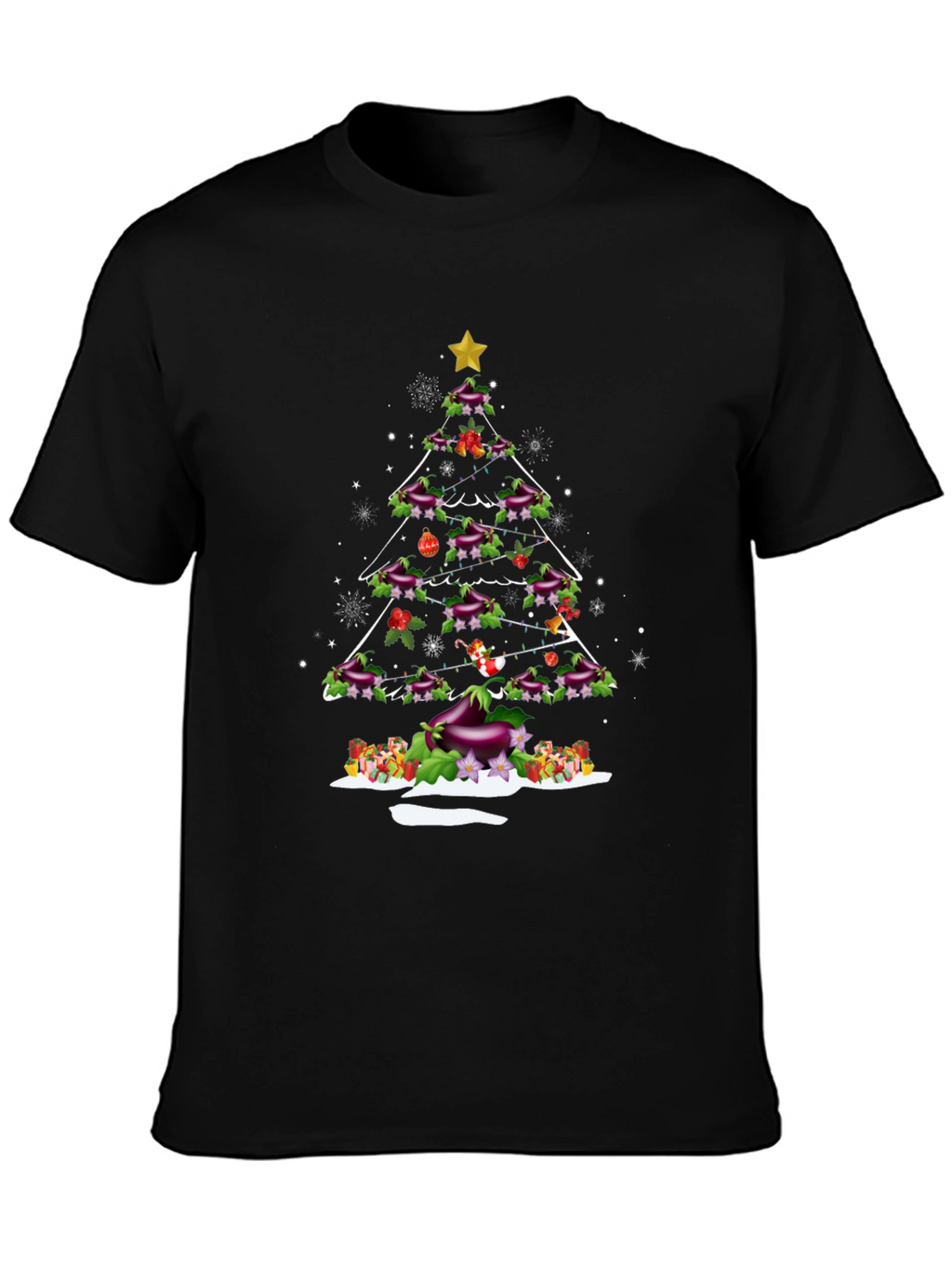 Eggplant Christmas Tree T-Shirt