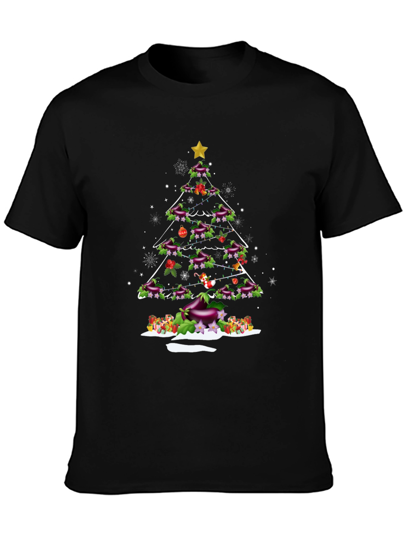 Eggplant Christmas Tree T-Shirt