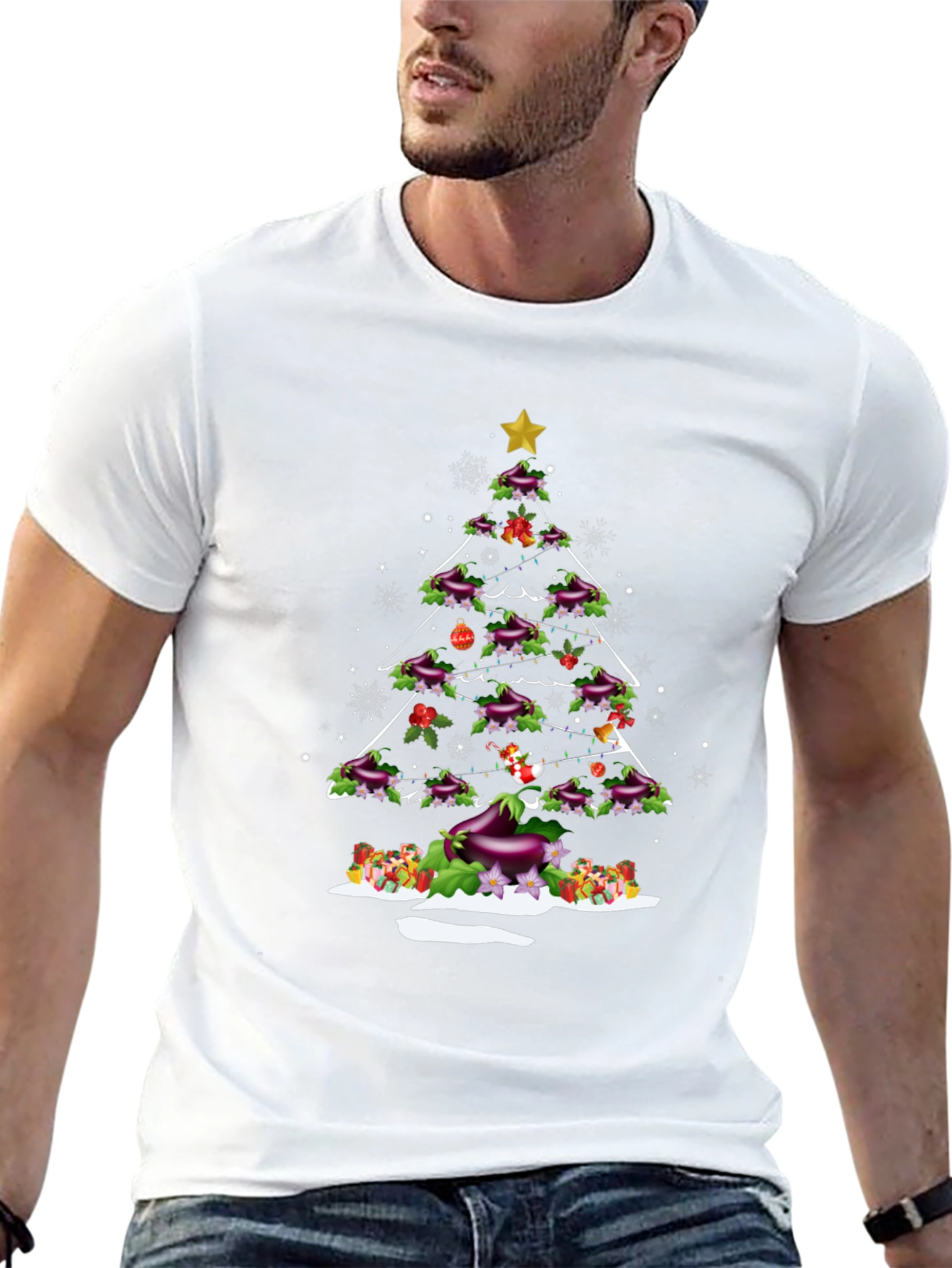 Eggplant Christmas Tree T-Shirt