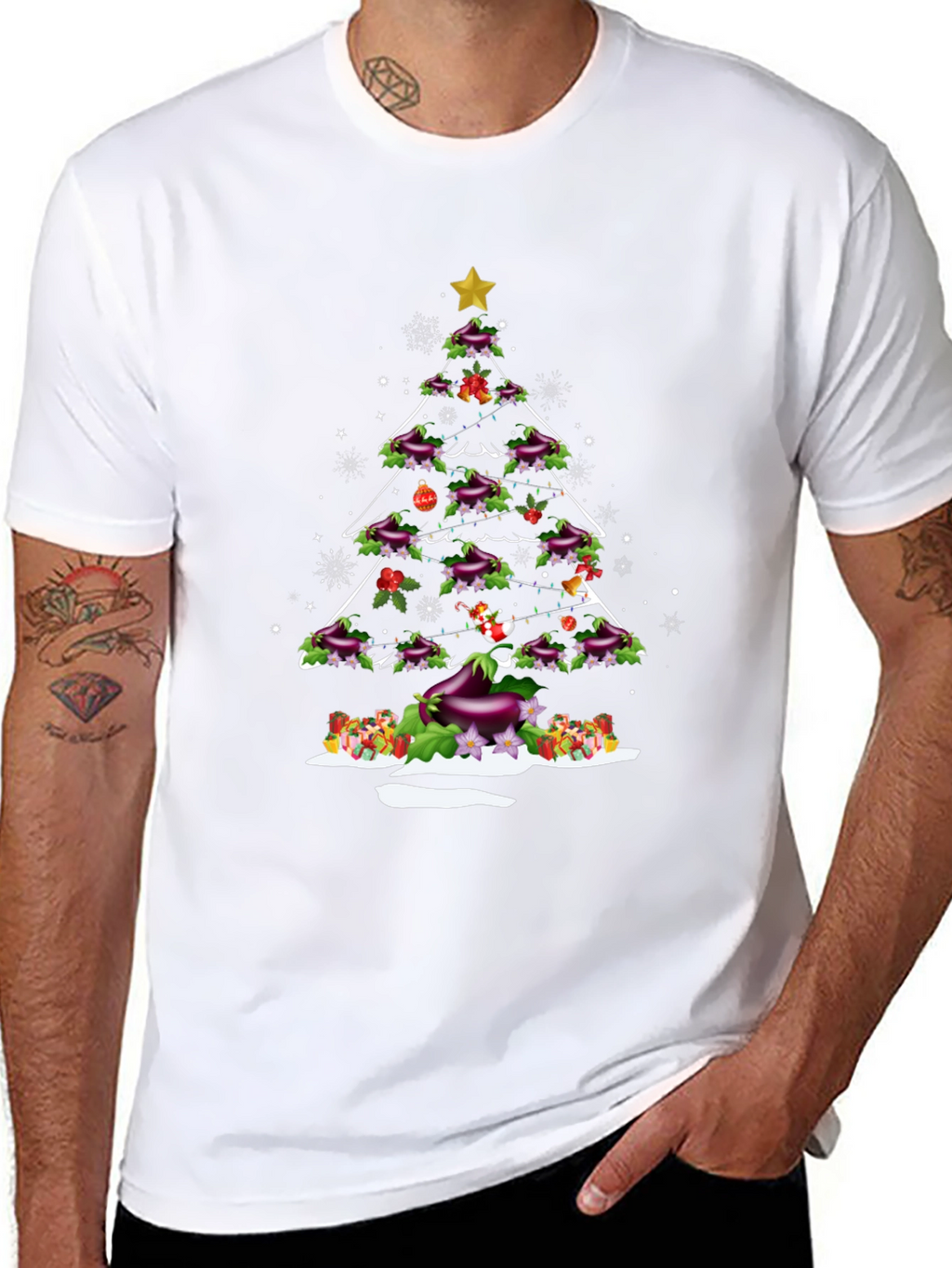Eggplant Christmas Tree T-Shirt