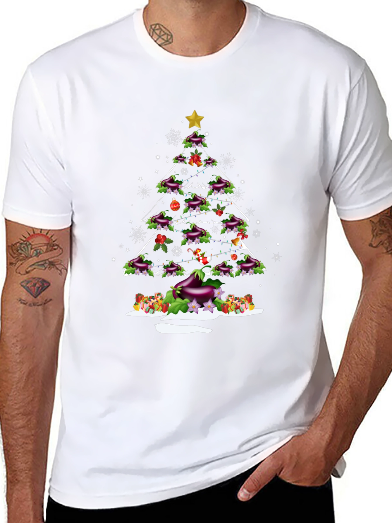 Eggplant Christmas Tree T-Shirt