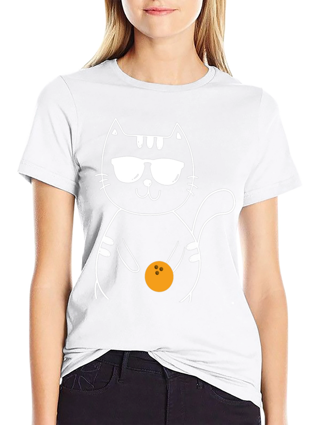 Cool Cat Bowling T-Shirt - Black Graphic Tee