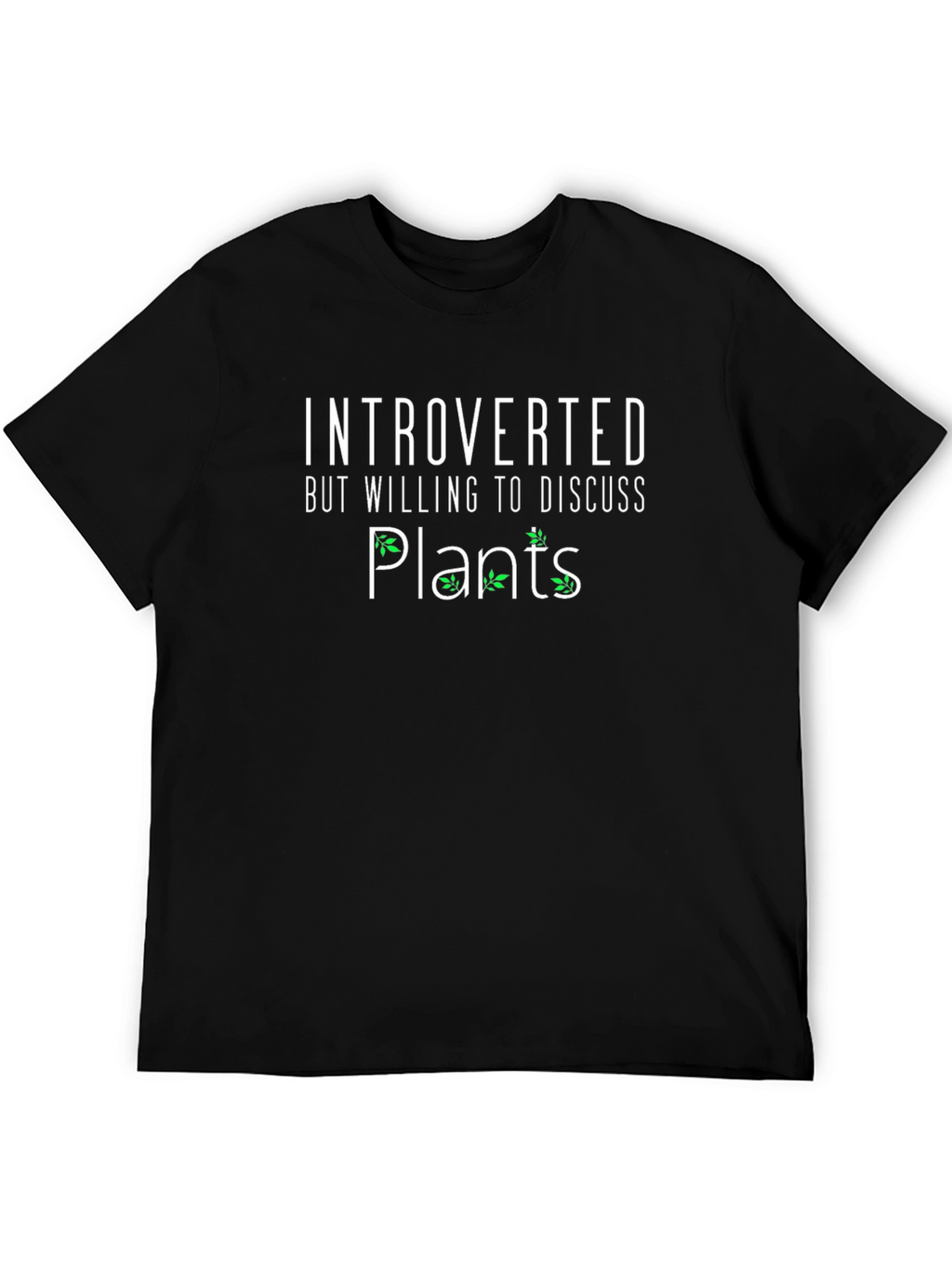 Introverted Plants Graphic T-Shirt - Black