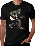 Bigfoot Playing Guitar Graphic Tee - Black